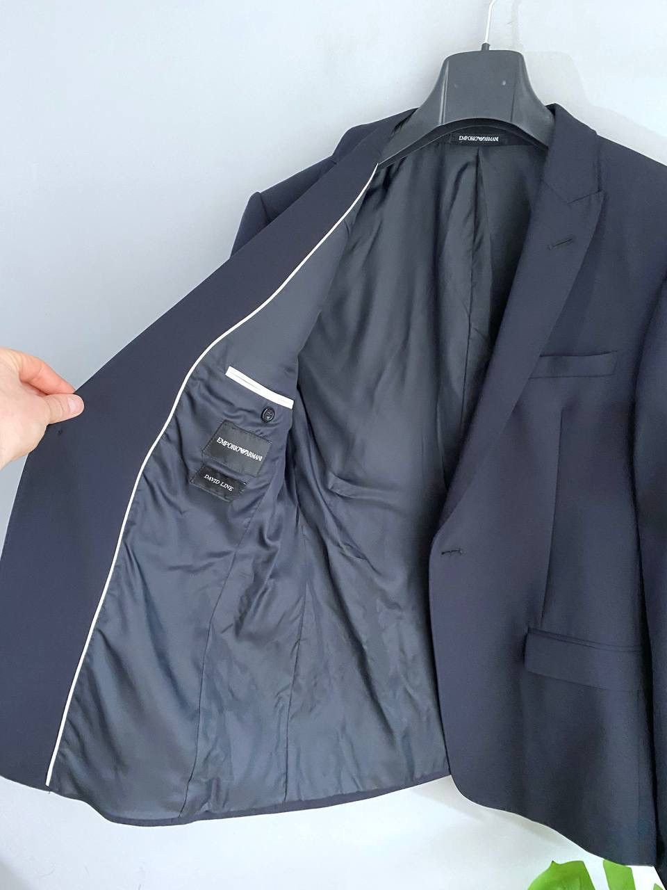 Emporio Armani Emporio Armani Navy Virgin Wool Slim Fit Men's Suit Size 48 Size 48S - 7 Thumbnail