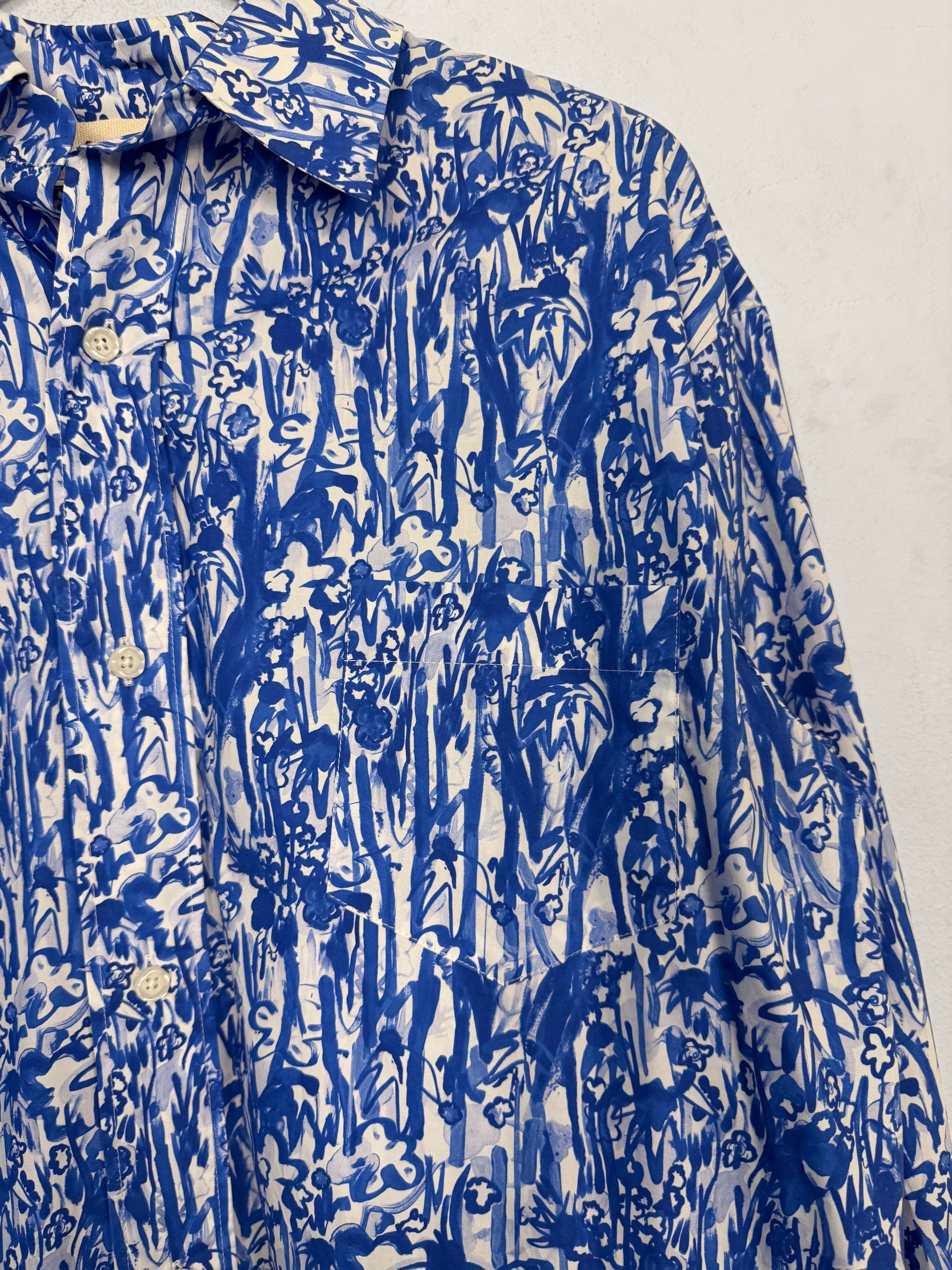 Marni Oversized Abstract Floral Poplin Shirt Size US L / EU 52-54 / 3 - 6 Thumbnail