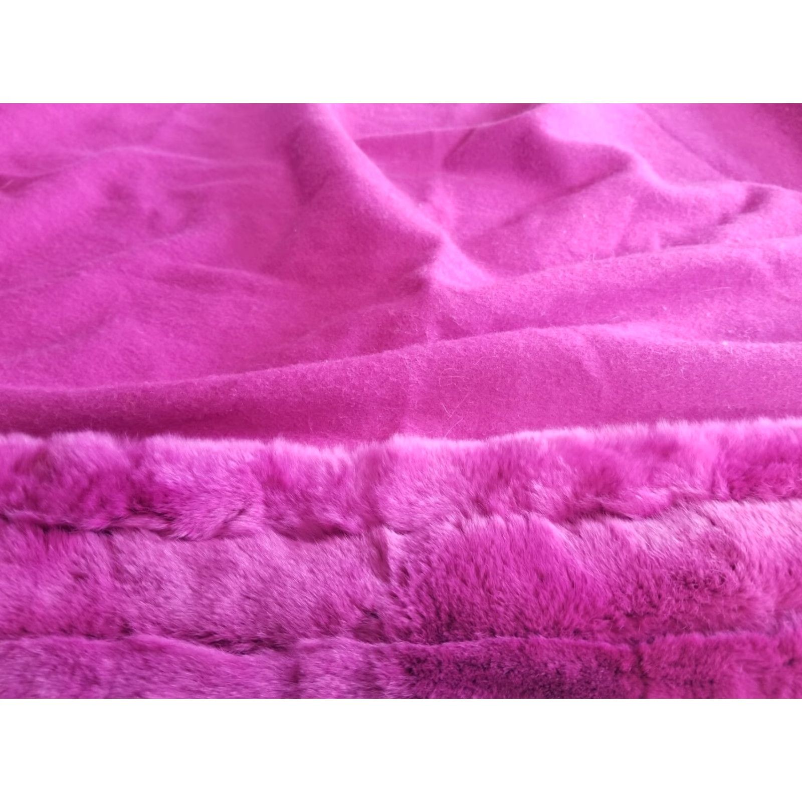Vintage MYFENO MILANO ITALY Soft 100% Wool Rabbit Fur Wrap Shwal Blanket Pink Luxurious Blanket/Shawl/Scarf Women Pink Rose Knit Womens Size ONE SIZE - 7 Thumbnail