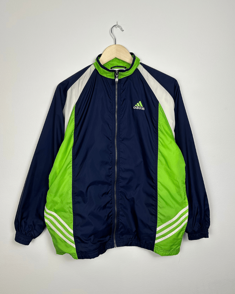 Adidas × Vintage Vintage 90's Adidas Blue/Green Windbreaker Jacket - Size XL Size US XL / EU 56 / 4 - 2 Thumbnail