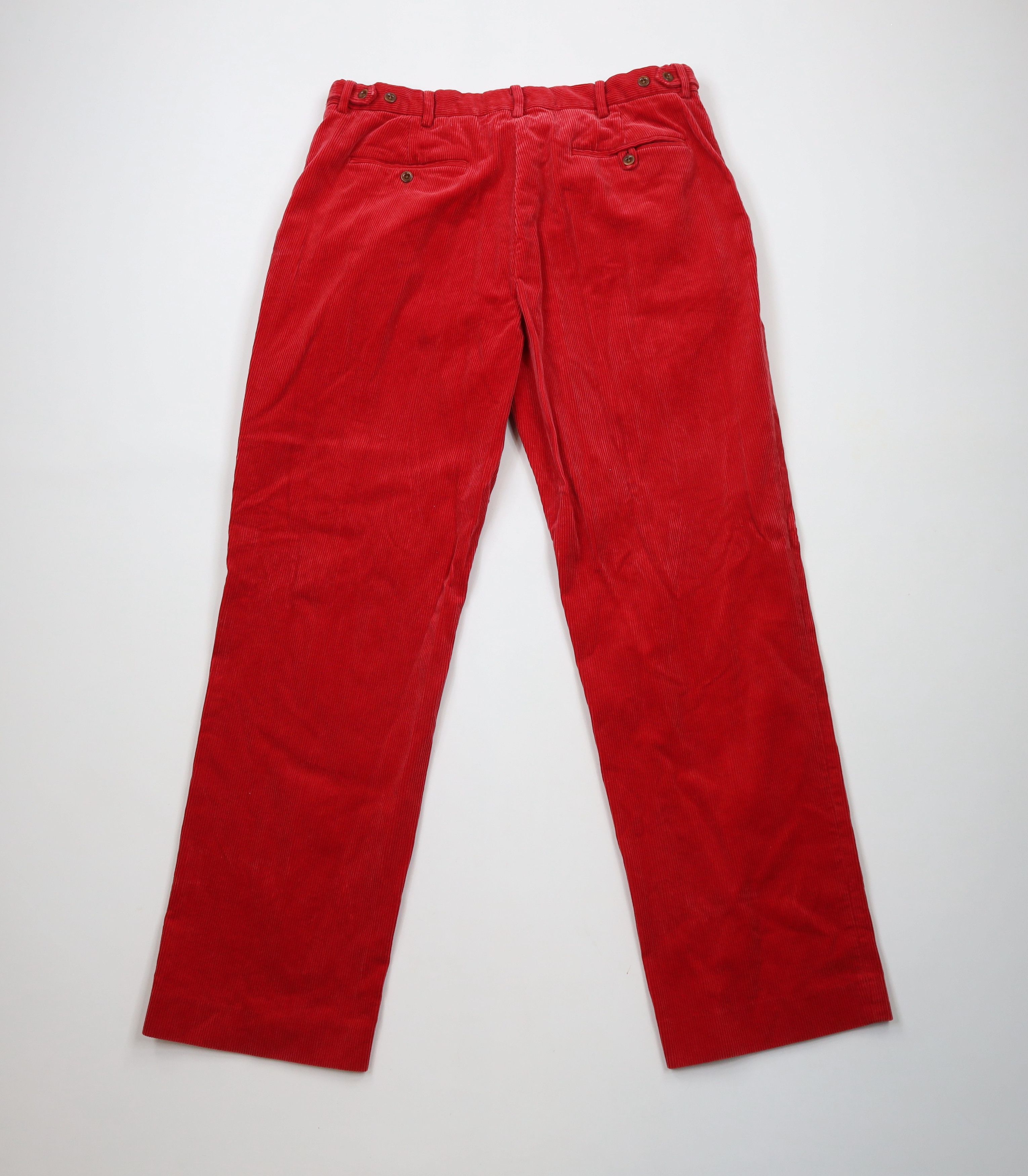 Ralph Lauren × Vintage Vintage 90s Ralph Lauren Wide Leg Corduroy Chino Pants Red Size US 36 / EU 52 - 10 Thumbnail