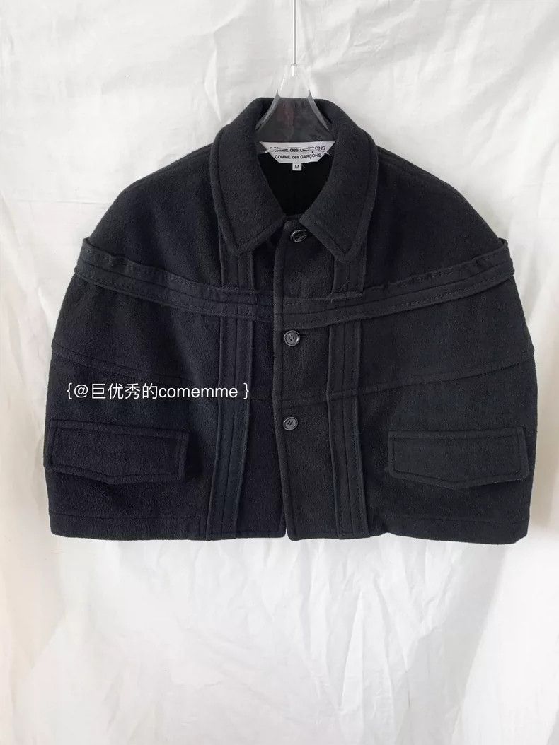 Comme des Garcons Comme Des Garcons Black wool short Cape with pointed colla Size S / US 4 / IT 40 - 1 Thumbnail