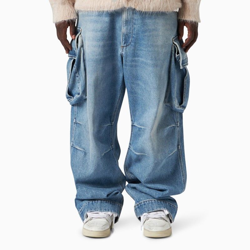 image of 1989 Studio Denim Cargo Jeans in Light Blue, Men's (Size 29)