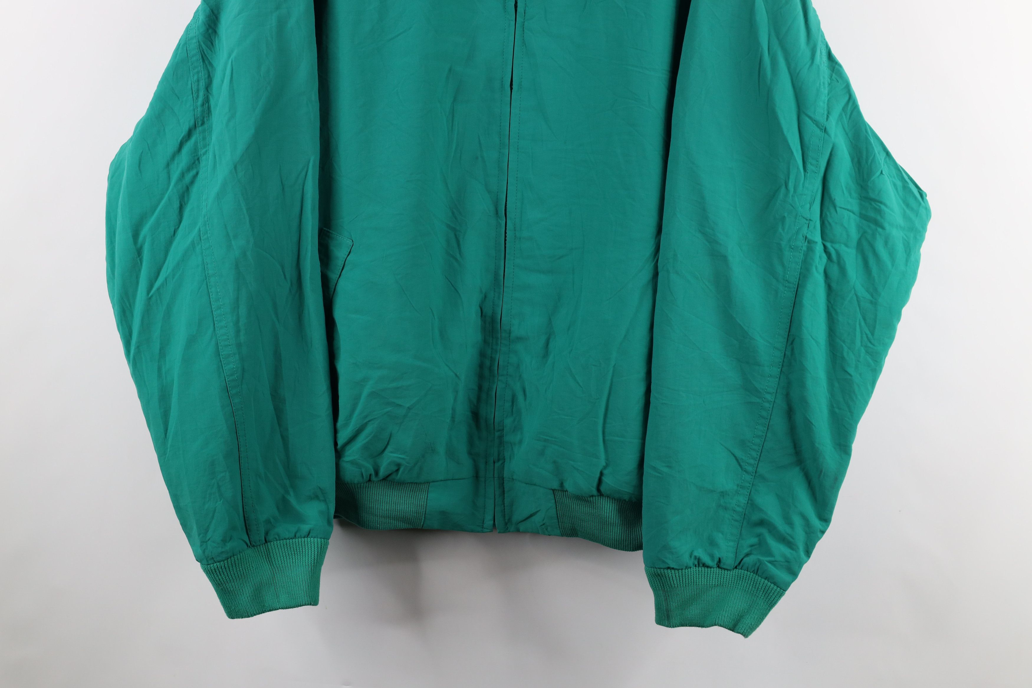 J.Crew × Vintage Vintage 90s J Crew Fleece Lined Bomber Jacket Teal Green Size ONE SIZE - 3 Thumbnail
