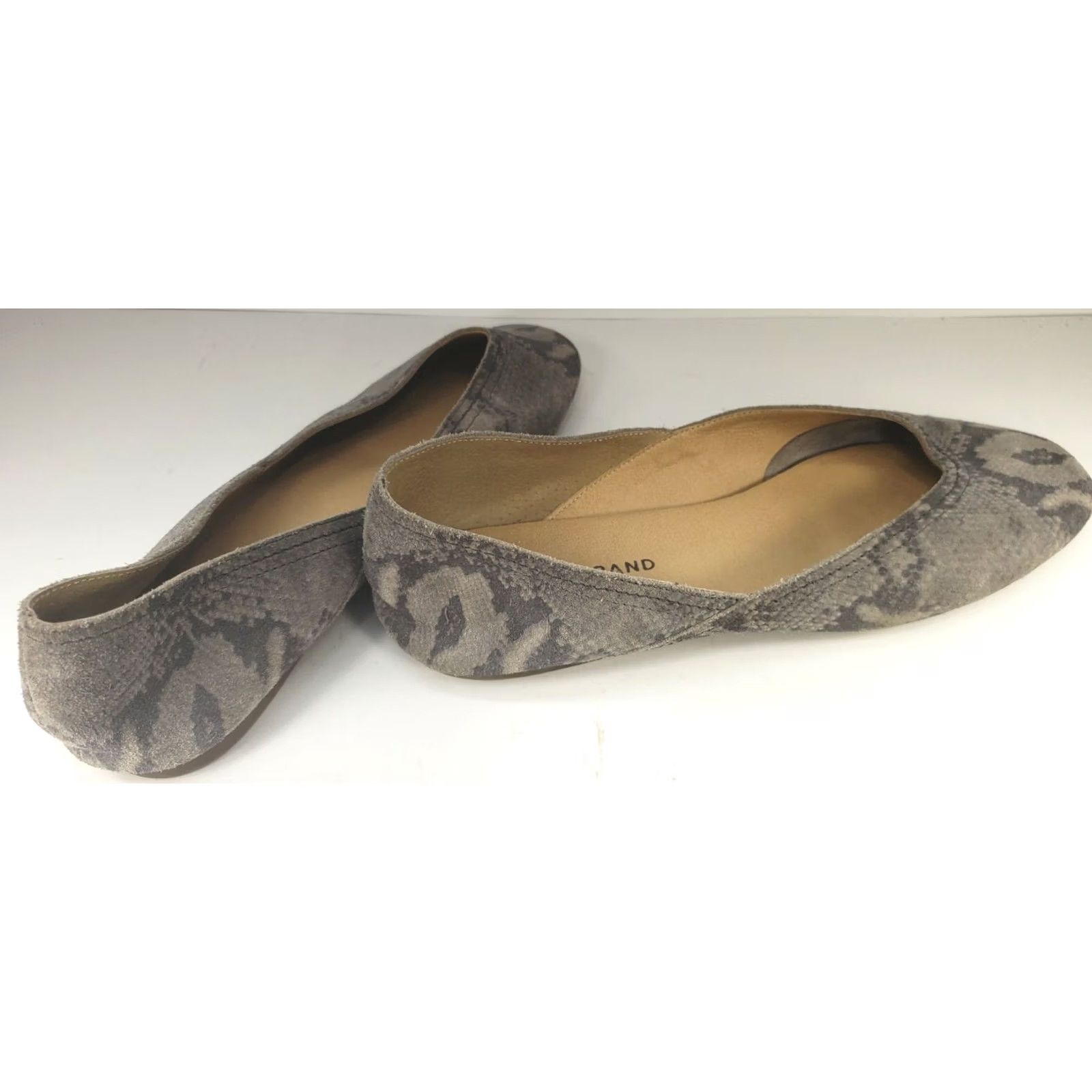 Lucky Brand Lucky Brand Alba Flat Women's Size 10 Gray Suede Snakeskin Pattern Size US 10 / IT 40 - 5 Thumbnail