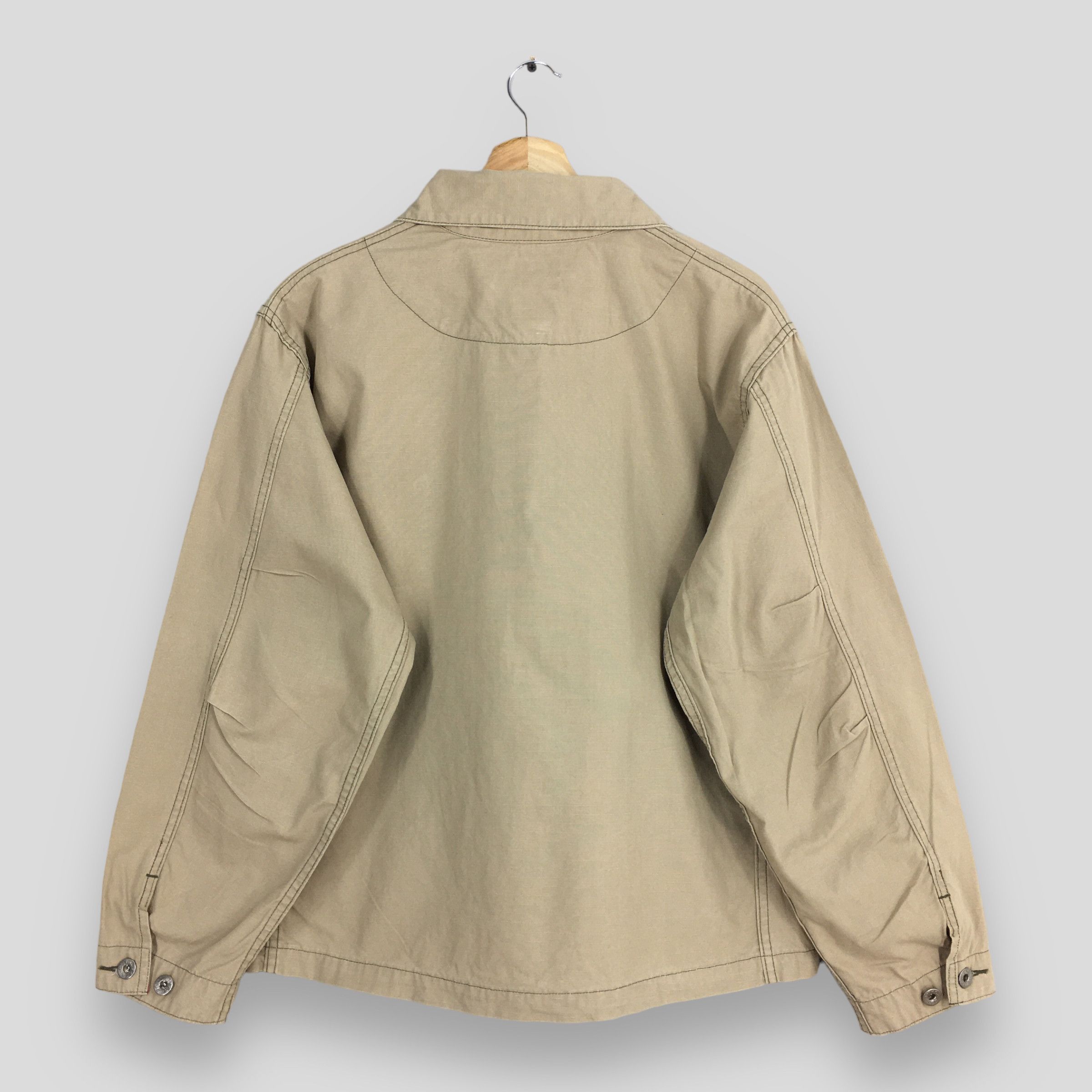 Post Overalls Vintage 90's Post Overall Worker Beige Jacket Large Size US L / EU 52-54 / 3 - 8 Thumbnail