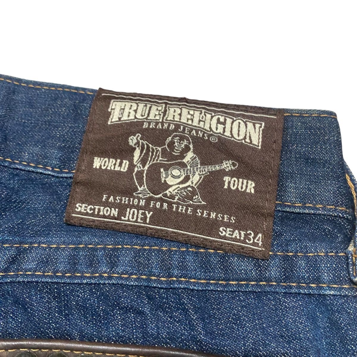 True Religion Vintage True Religion Denim Flare Jeans Leather Flap Size US 31 - 12 Thumbnail