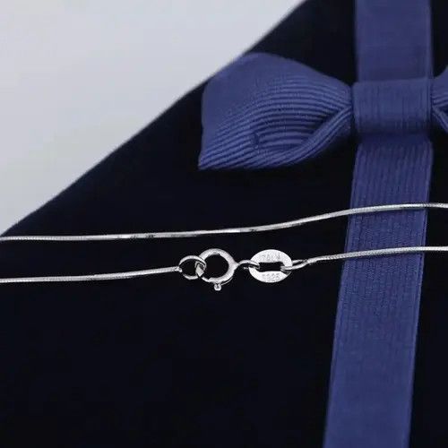 Jewelry 1mm Thick Platinum Snake Chain Necklace Size ONE SIZE - 4 Thumbnail