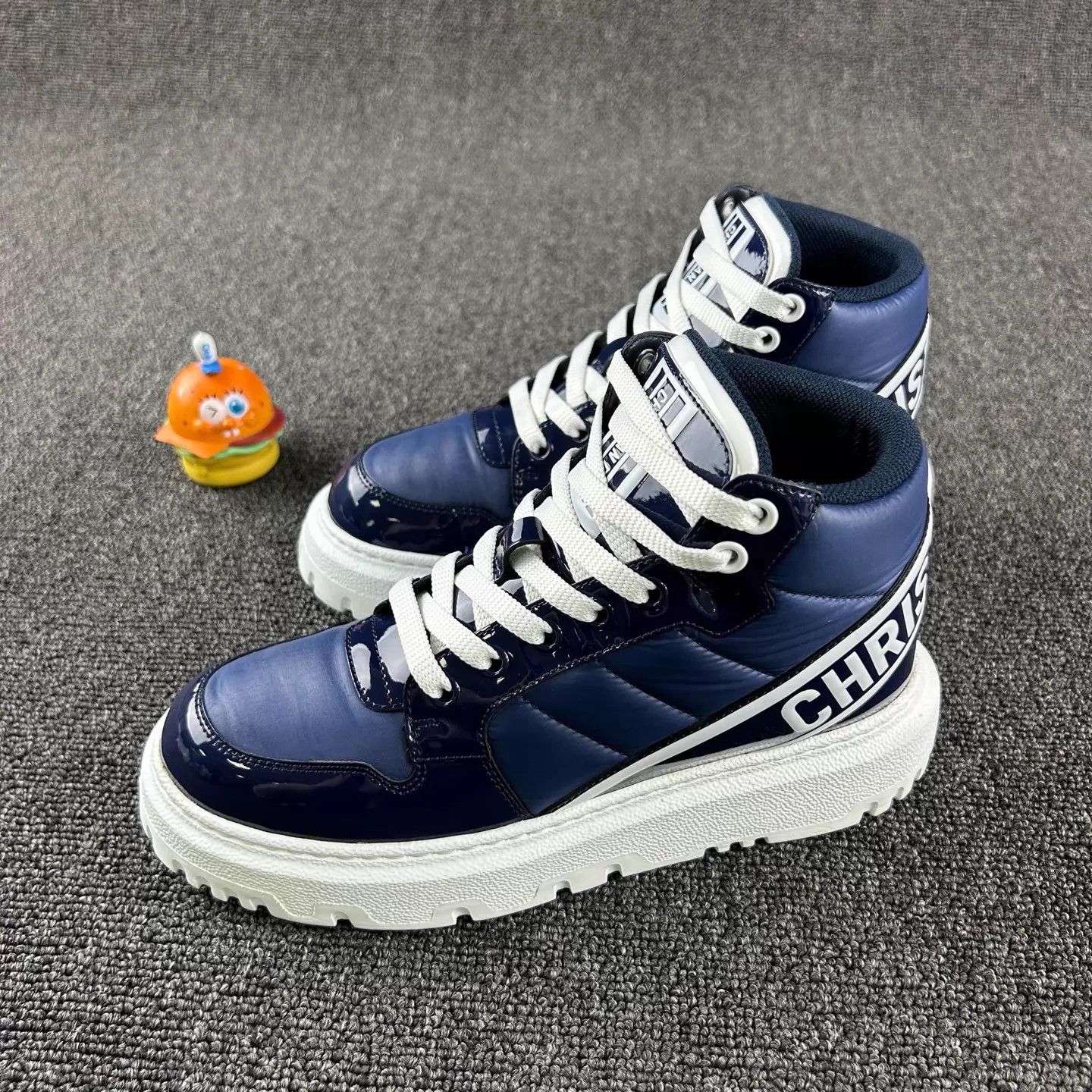 Dior Dior Player Navy Blue Platform High Top Sneakers Size US 4.5 / IT 34.5 - 1 Thumbnail