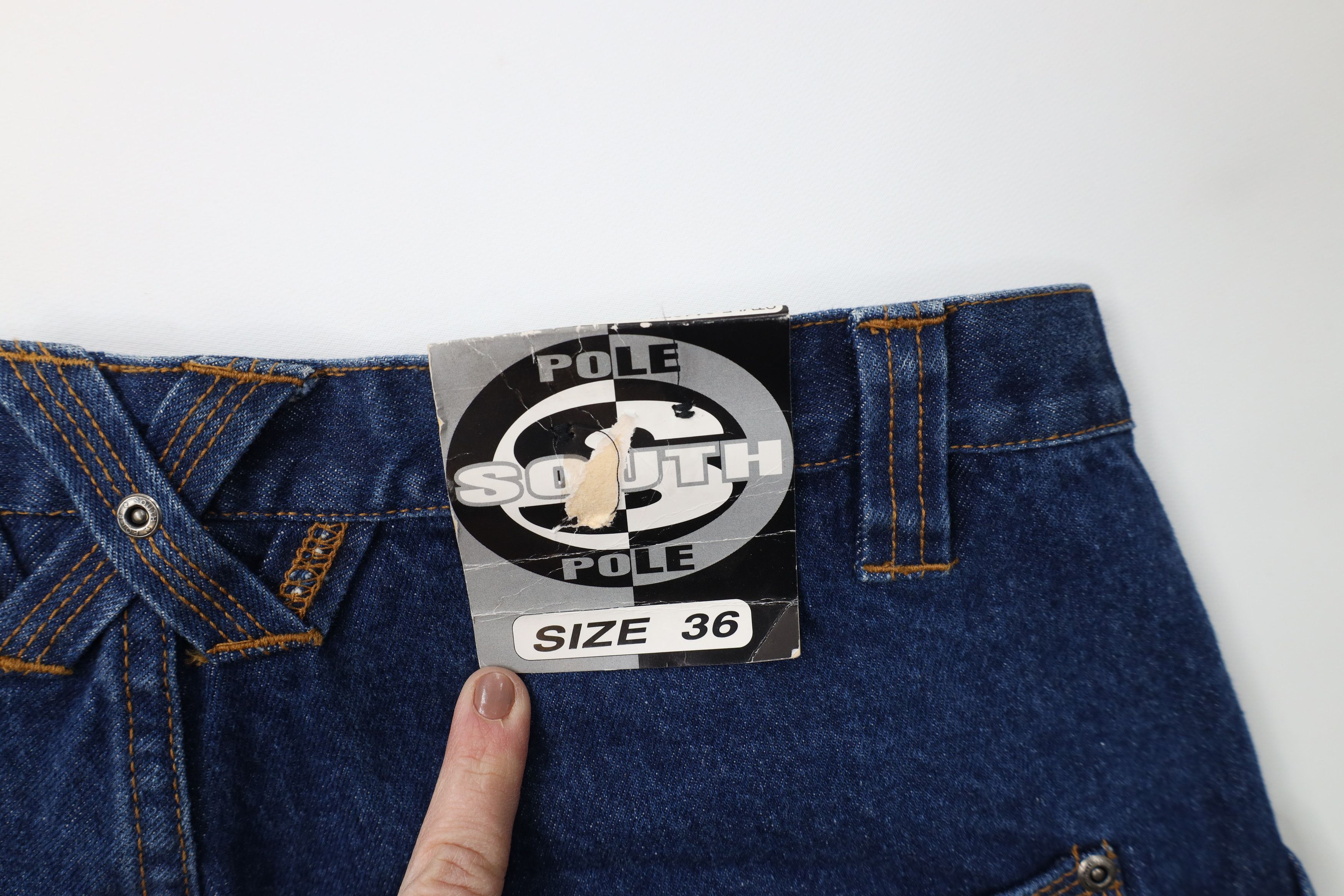 Southpole Deadstock Vintage 90s Southpole Hip Hop Wide Leg Denim Jeans Size US 36 / EU 52 - 15 Thumbnail