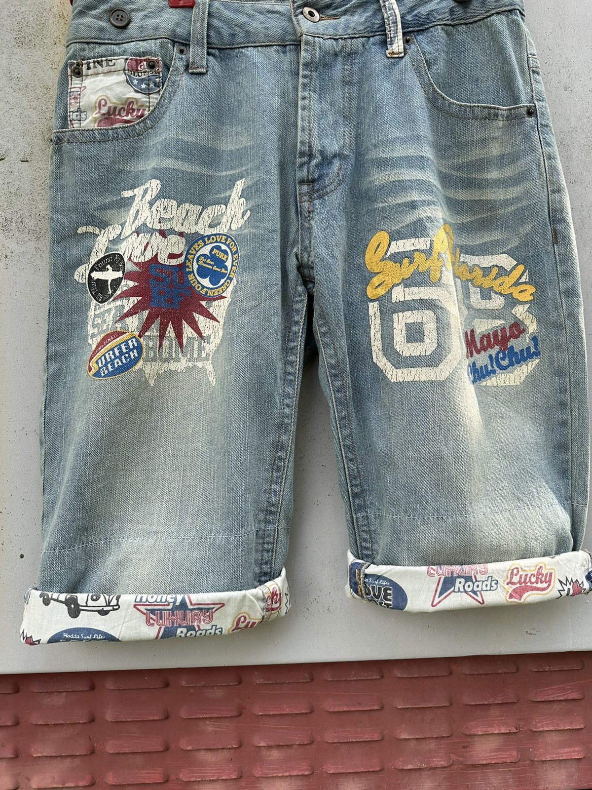 Vintage 👹Vintage Clone Devgru Design Patchwork Shorts Size US 30 / EU 46 - 5 Thumbnail