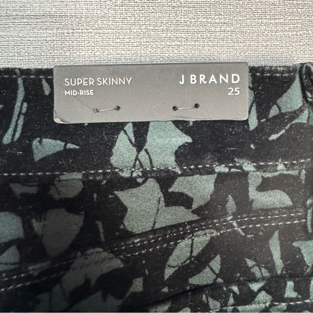 J Brand NWT New J BRAND Super Skinny Mid-Rise Olive BROCAD Jeans Si Size 25" / US 0 / IT 36 - 8 Thumbnail