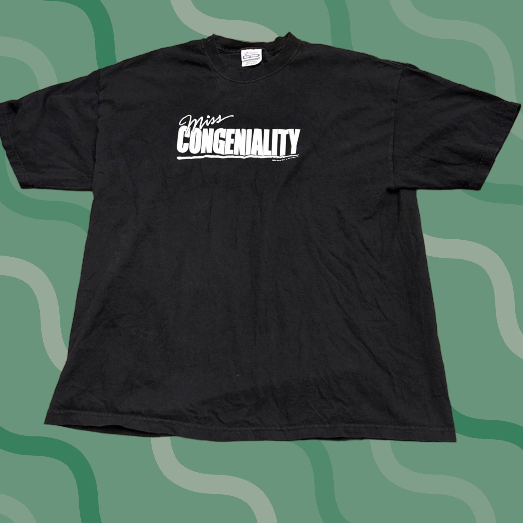 Hanes VINTAGE Hanes Miss Congeniality T-Shirt 2001 Movie Y2K Graphic Black XL Mens Size US XL / EU 56 / 4 - 1 Thumbnail