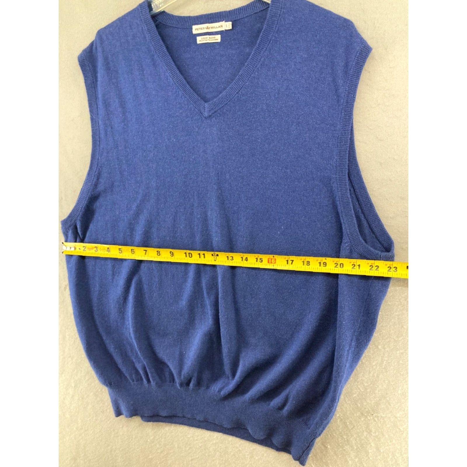 Peter Millar Peter Millar Vest Men's Large Blue Masters Luxury Blend Sweater Cotton Cashmere Size US L / EU 52-54 / 3 - 2 Thumbnail