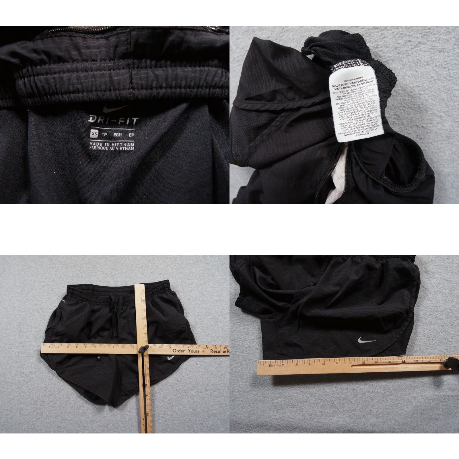 Nike Nike Running Shorts Womens XS Black 3" Dri Fit Activewear Workout Brief Lined Size 26" / US 2 / IT 38 - 8 Thumbnail