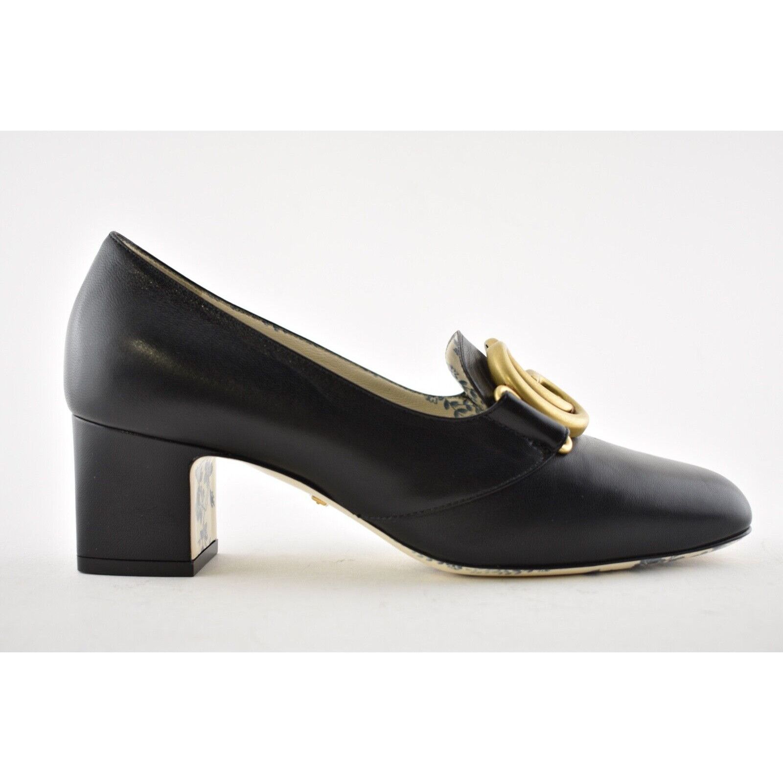 Gucci Victoire 55 Double Logo Block Mid Heel Mule Loafer Pump 37 Size US 7 / IT 37 - 3 Thumbnail