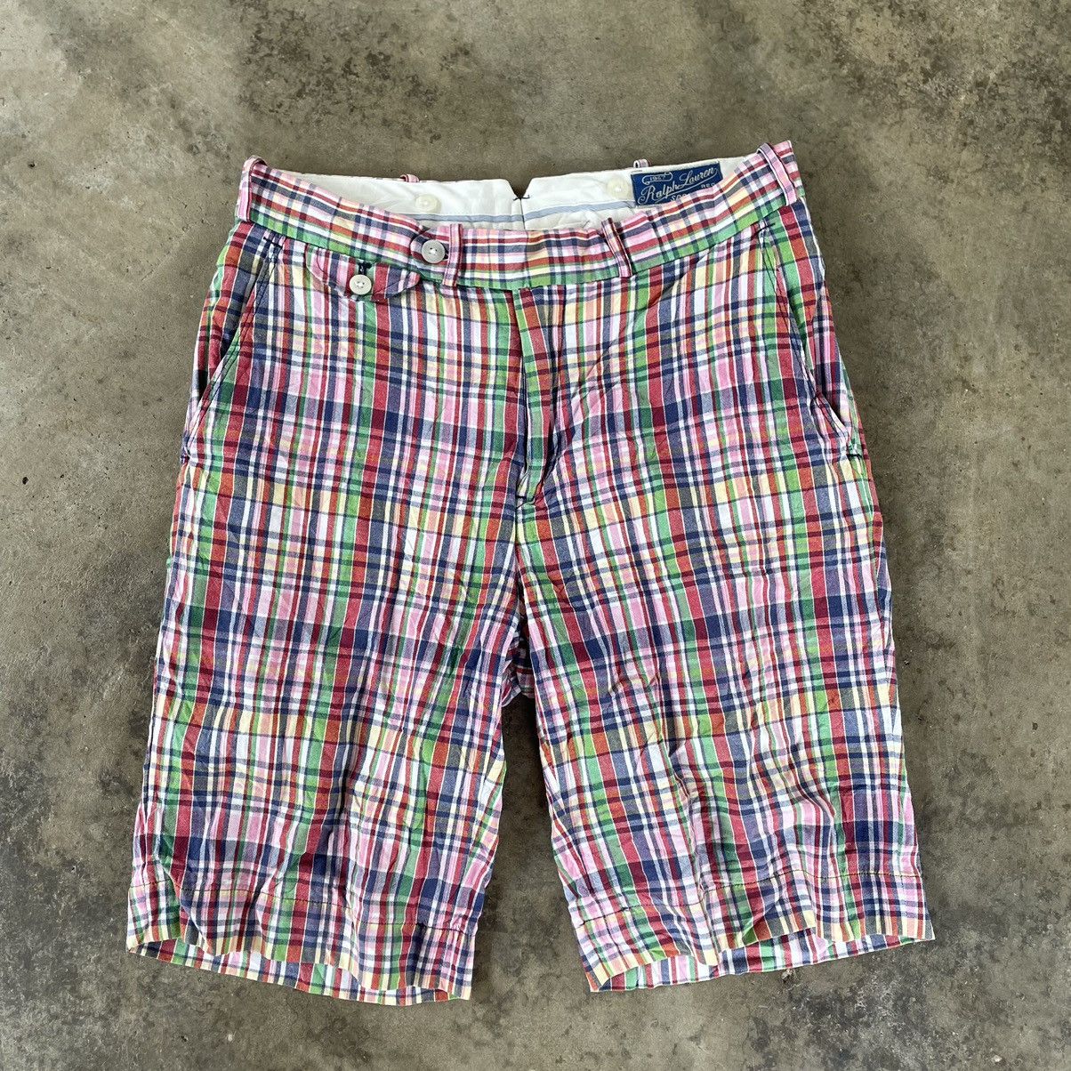 Polo Ralph Lauren × Ralph Lauren × Vintage 🔥Vintage Polo Ralph Lauren Multicolour Checkerd Shorts Pants Size US 30 / EU 46 - 1 Thumbnail