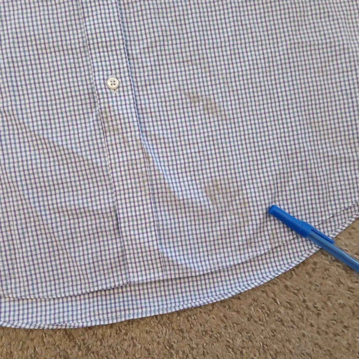 Nordstrom Nordstrom Shirt Mens 16.5 Purple Plaid Long Sleeve Button Up Cotton Regular Pattern Plaid Button-Front Size US XL / EU 56 / 4 - 4 Thumbnail
