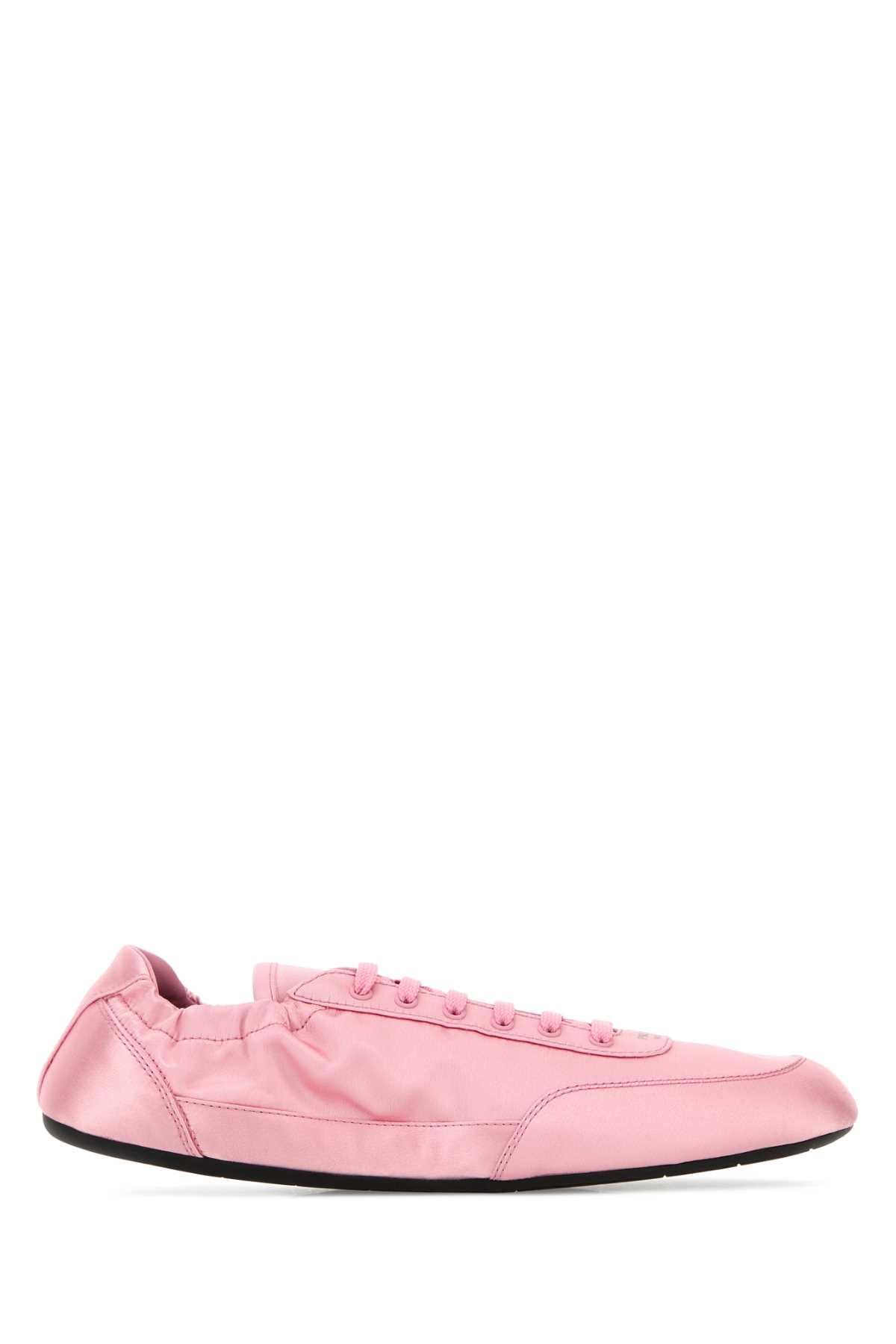 Prada Pink Satin Collapse Sneakers Size US 9 / IT 39 - 1 Thumbnail
