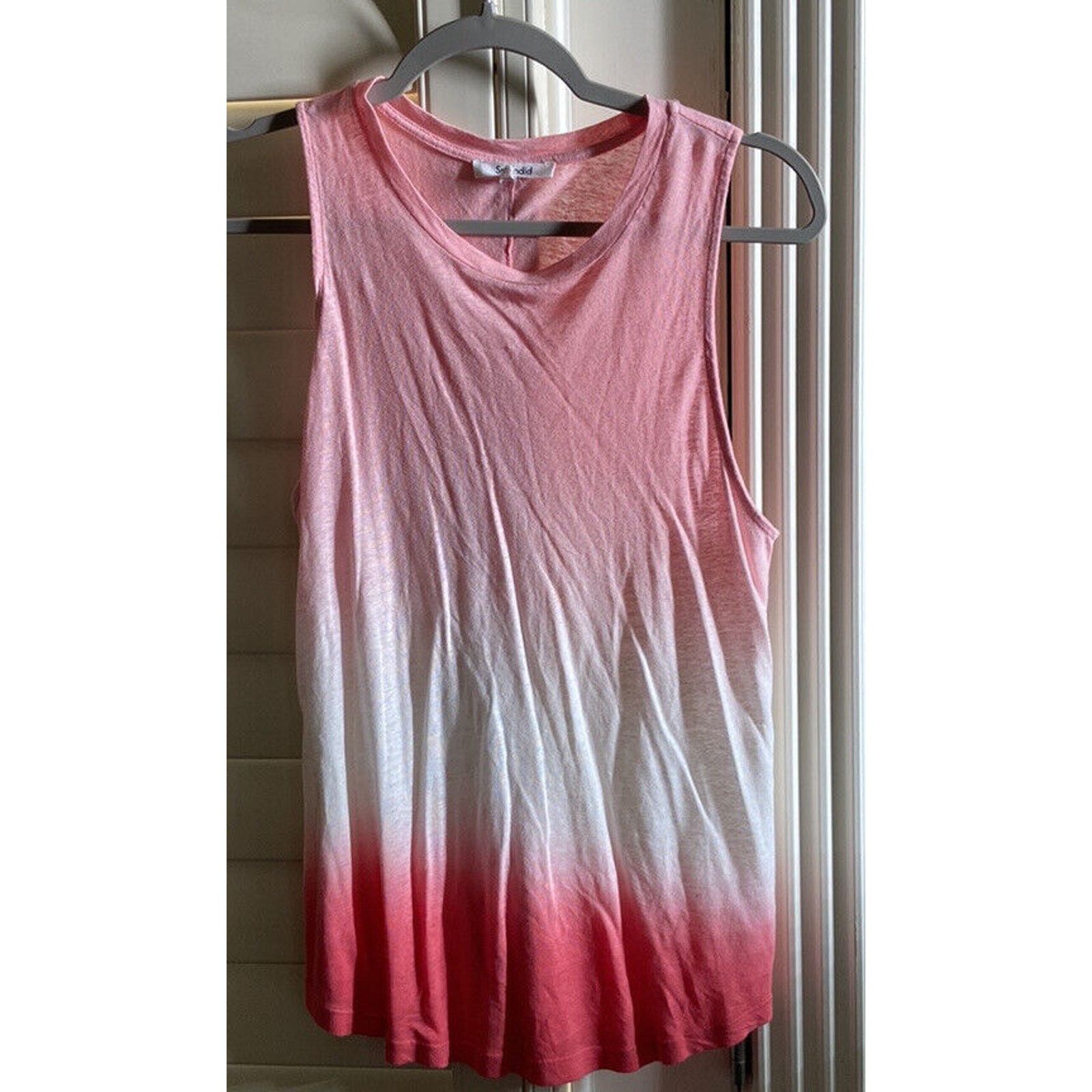 Splendid Splendid XS Pink White Ombre Tie Dye Tank Top Blouse Size XS / US 0-2 / IT 36-38 - 2 Thumbnail