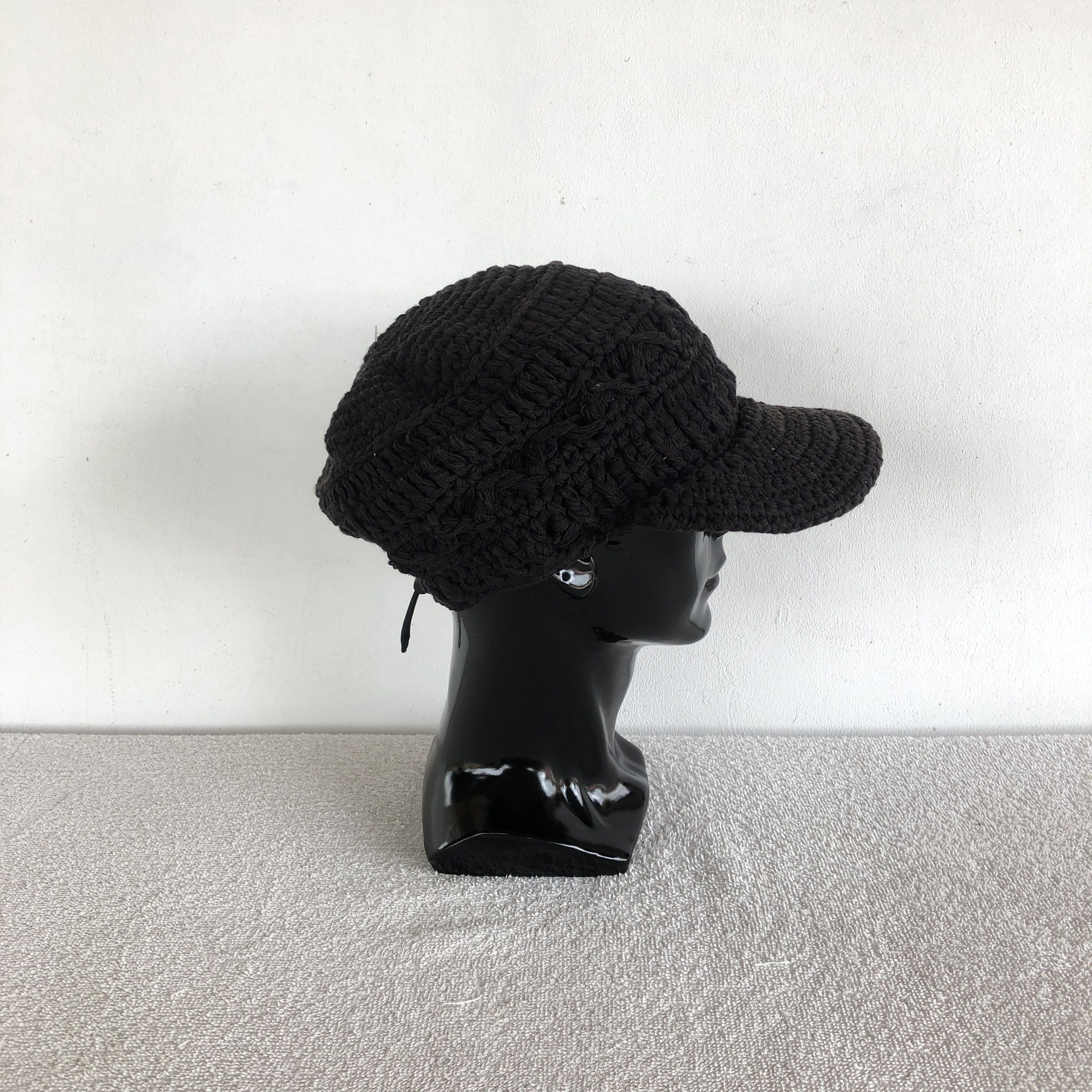 Japanese Brand Vintage Y2K Cable Knit Drawstring Hats Beanie Snow Caps Size ONE SIZE - 3 Thumbnail