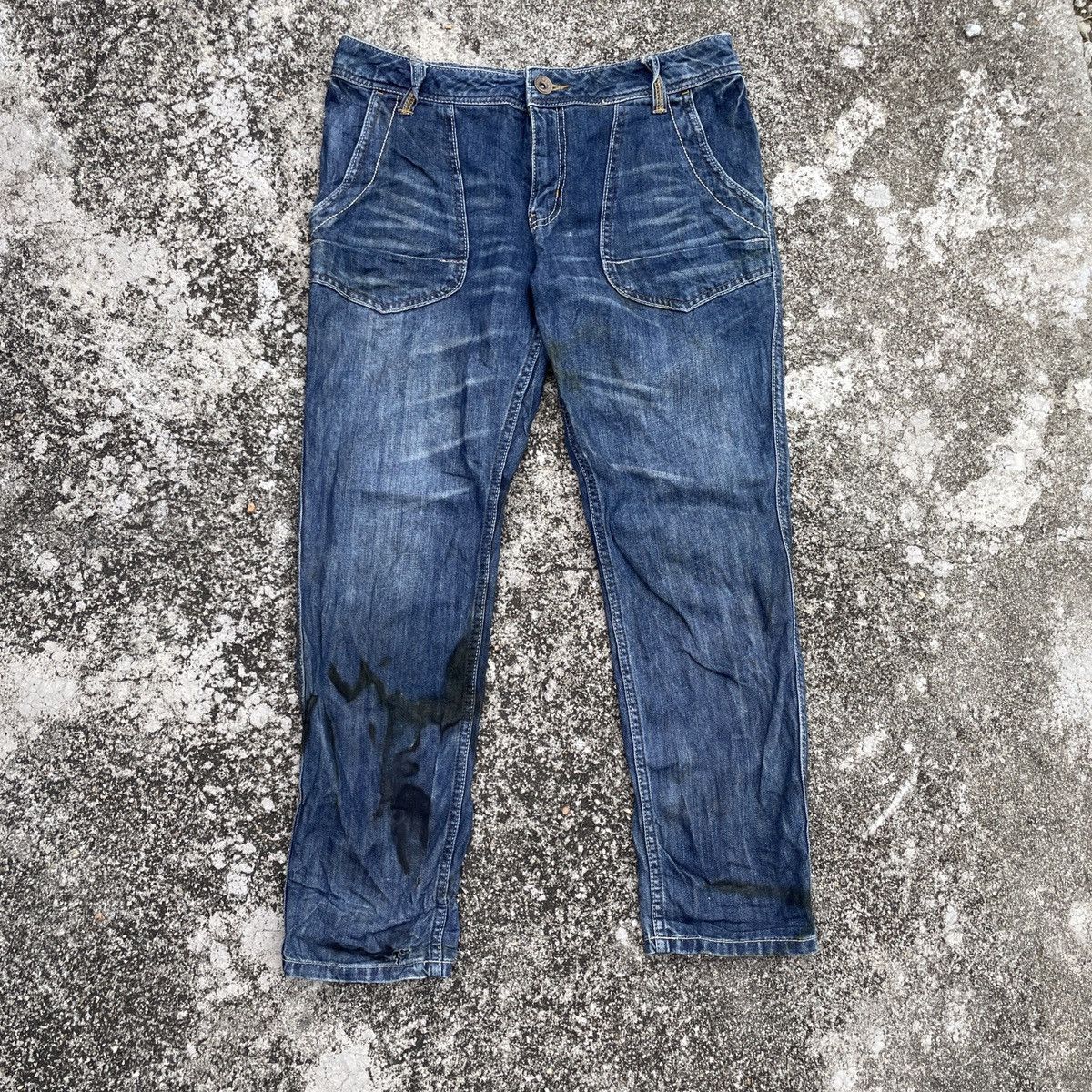 Japanese Brand Vintage In The Groove Buckle Belt Denim Jeans Size US 34 / EU 50 - 1 Thumbnail