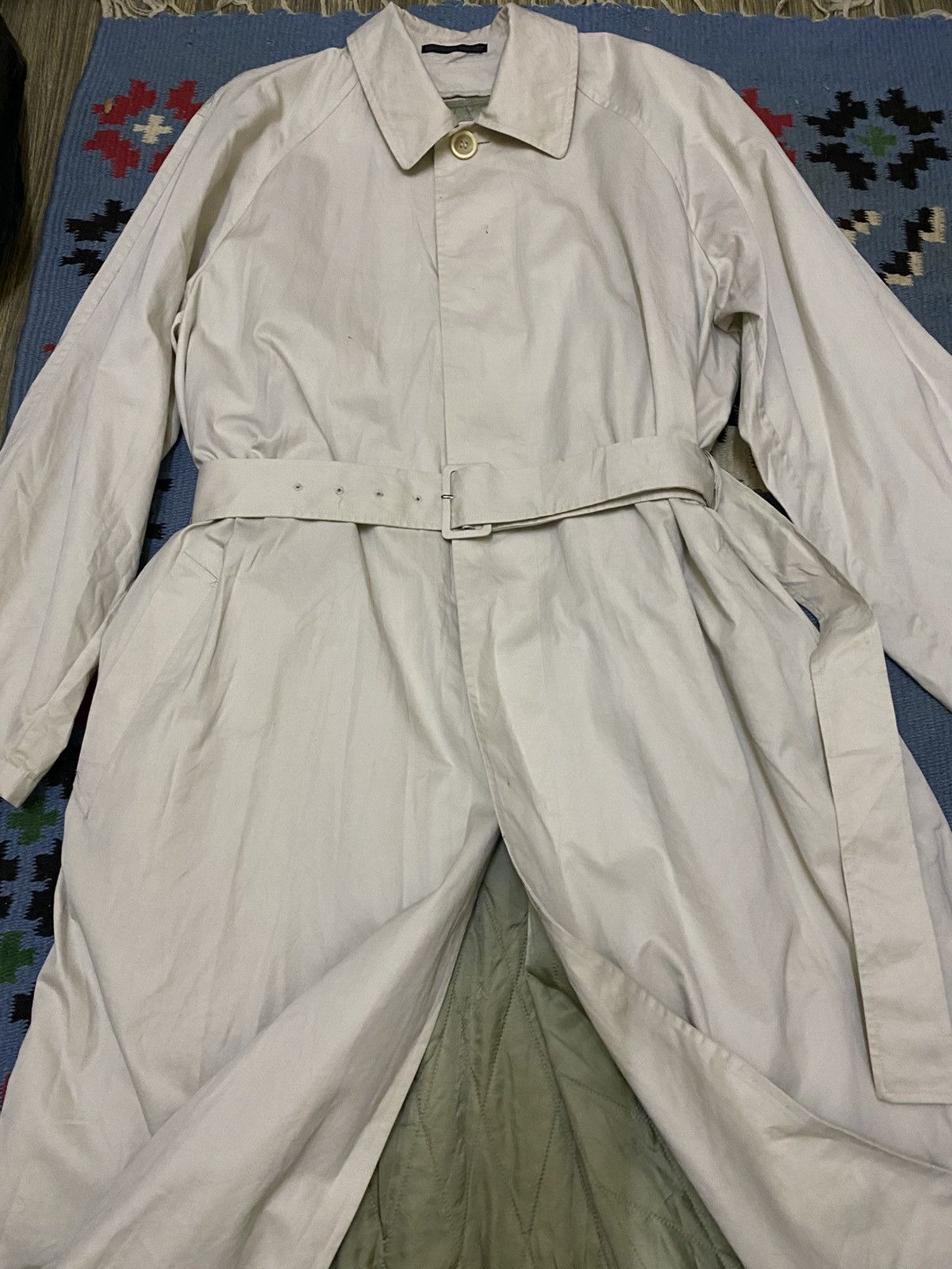 Yohji Yamamoto 90s YOHJI YAMAMOTO IMPERMEABLE LINING BELT COAT Size US M / EU 48-50 / 2 - 3 Thumbnail