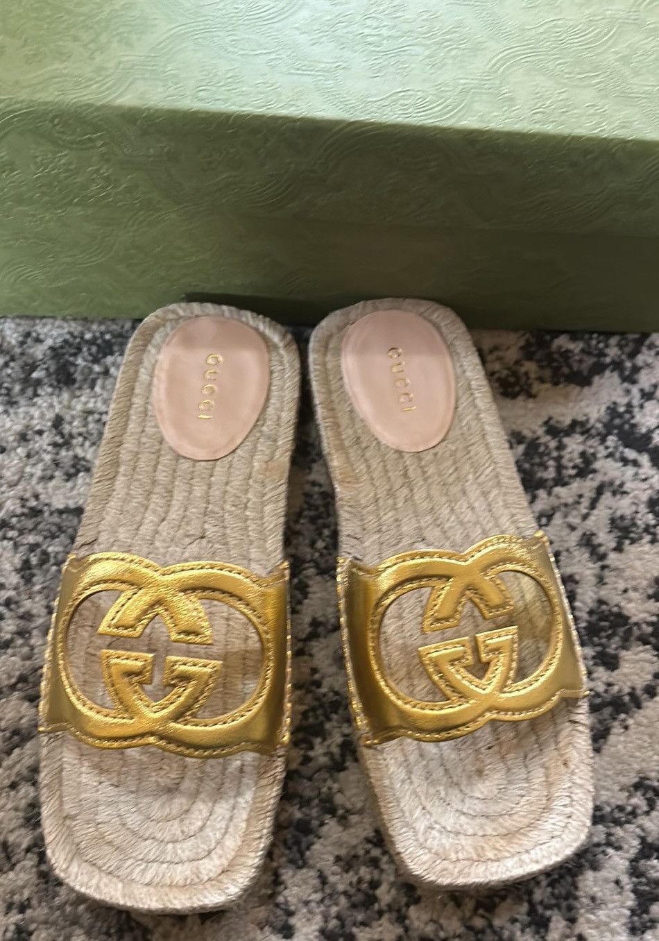Gucci Gucci Nappa Interlocking G Espadrille Slide Sandals size 36 Size US 6 / IT 36 - 1 Thumbnail