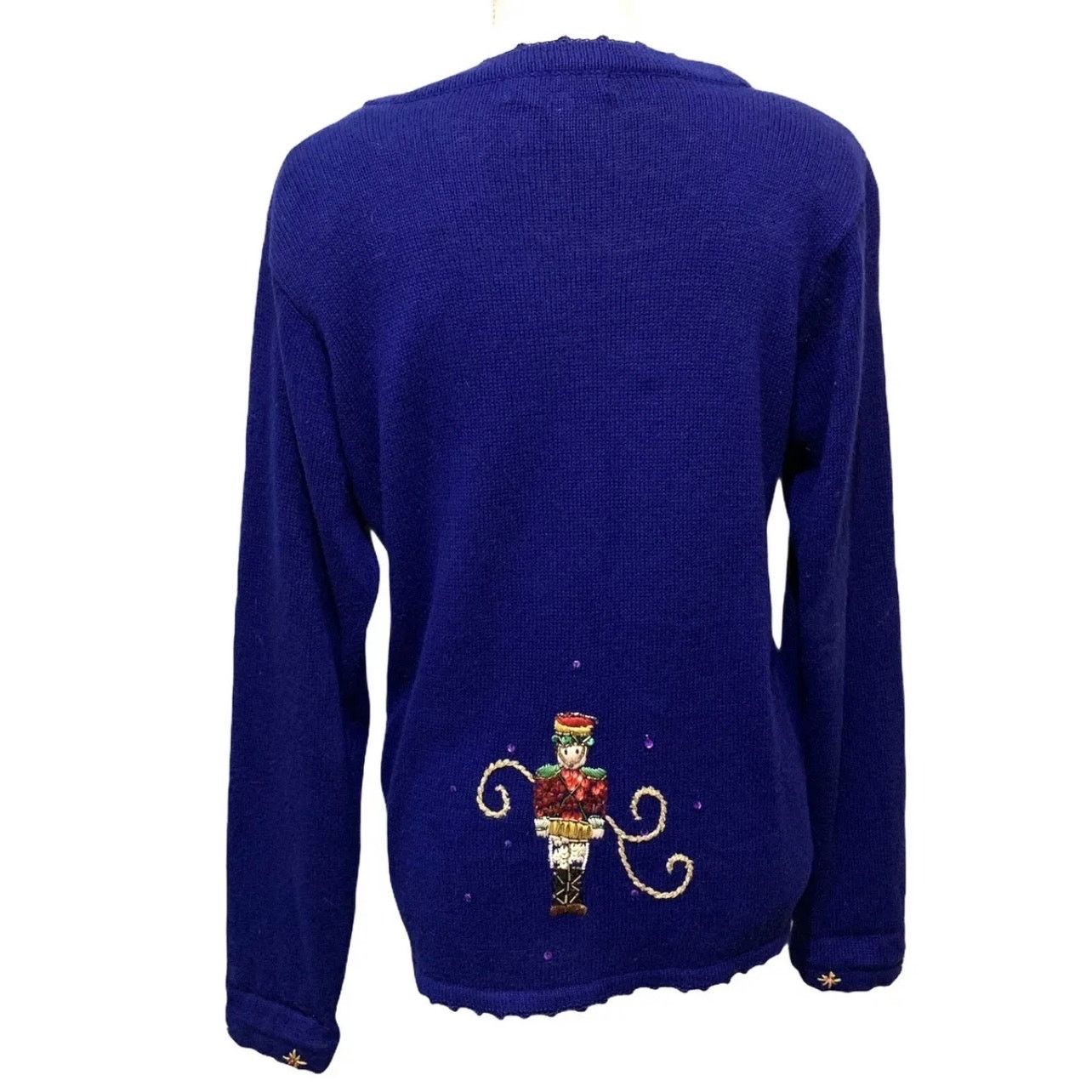 Vintage VINTAGE Arriviste Ugly Christmas Sweater Beads Sequins SM Size S / US 4 / IT 40 - 2 Thumbnail