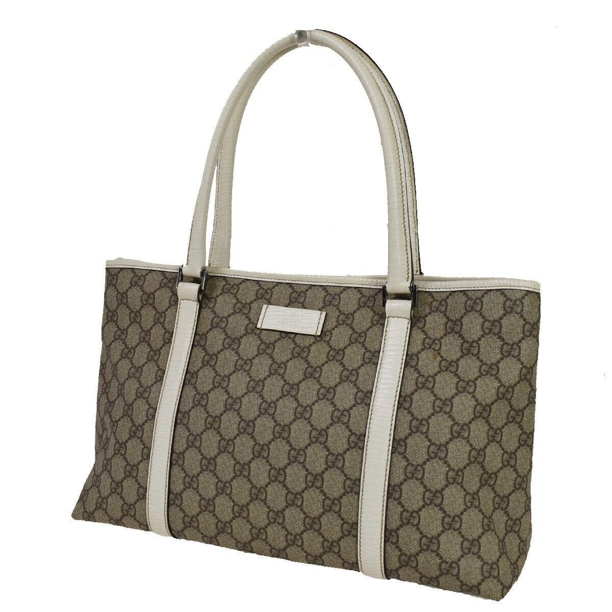 Gucci Gg Supreme Beige Canvas Tote Bag (Pre-Owned) Size ONE SIZE - 1 Thumbnail