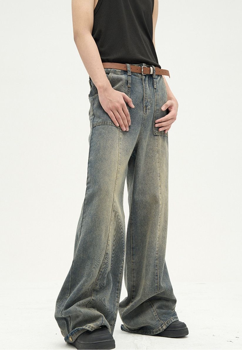 Japanese Brand × Jean Washed Distressed Jeans Loose Spliced Size US 26 / EU 42 - 2 Thumbnail