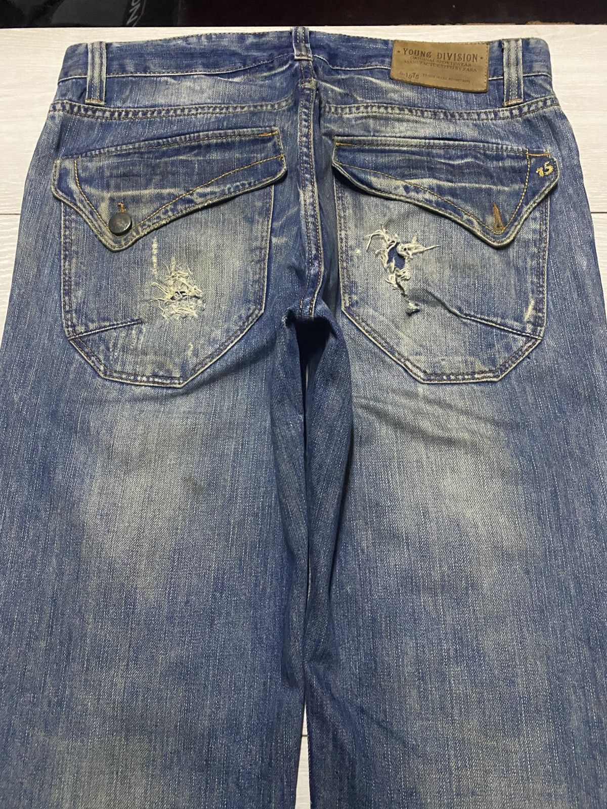 Rhude × Zara Vintage Zara Denim Mud Wash Distressed Loose Jeans Size US 34 / EU 50 - 4 Thumbnail