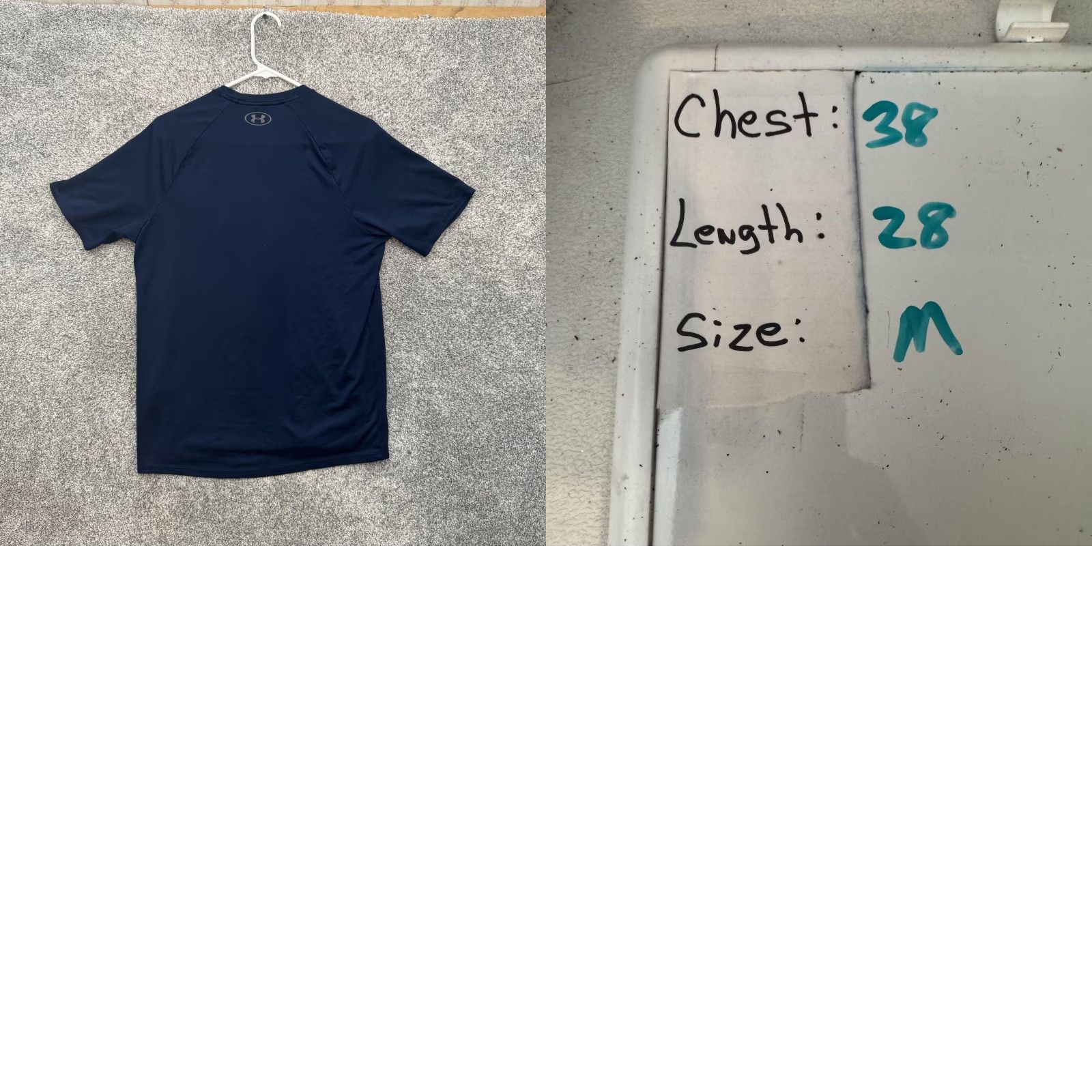 Under Armour Under Armour Shirt Mens Medium Navy Blue Tech Tee Athletic Lightweight Polyester Size US M / EU 48-50 / 2 - 8 Thumbnail