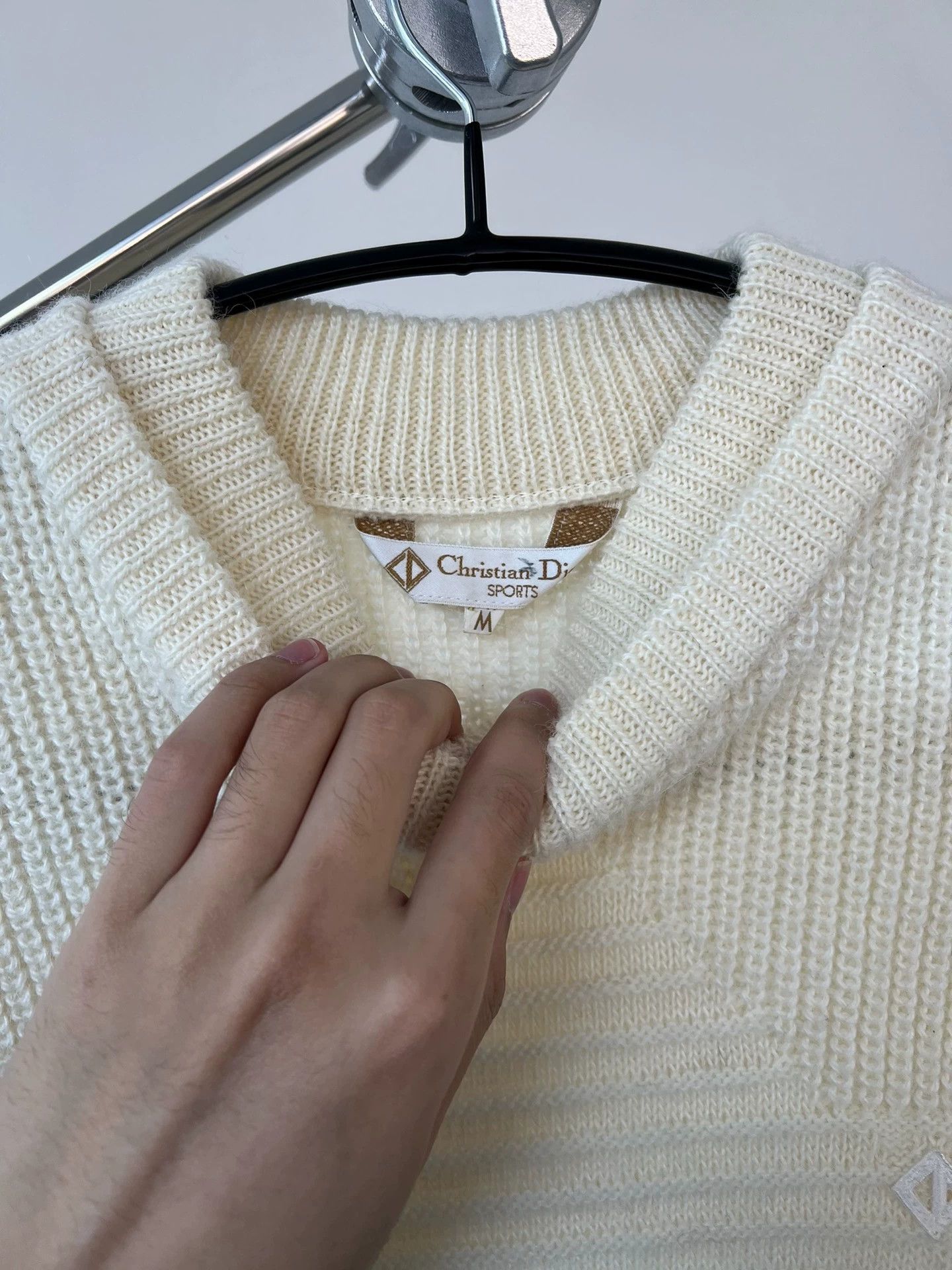 Dior Dior Sports Cream Double Collar Sweater Old Money Size M / US 6-8 / IT 42-44 - 5 Thumbnail