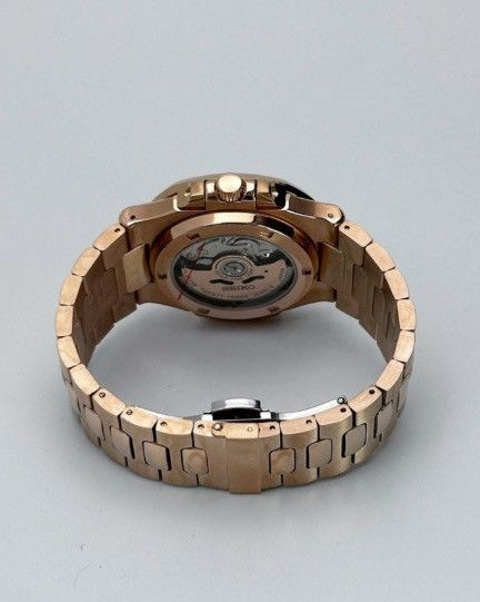 Japanese Brand Seiko Mod Nautilus Arabic Black Dial Rosegold Watch 41mm Size ONE SIZE - 4 Thumbnail