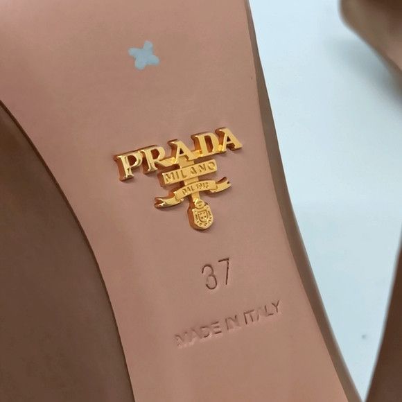 Prada Prada Women's Tan Leather Peep Toe Platform Heels - EU37/US7 Size US 7 / IT 37 - 14 Thumbnail
