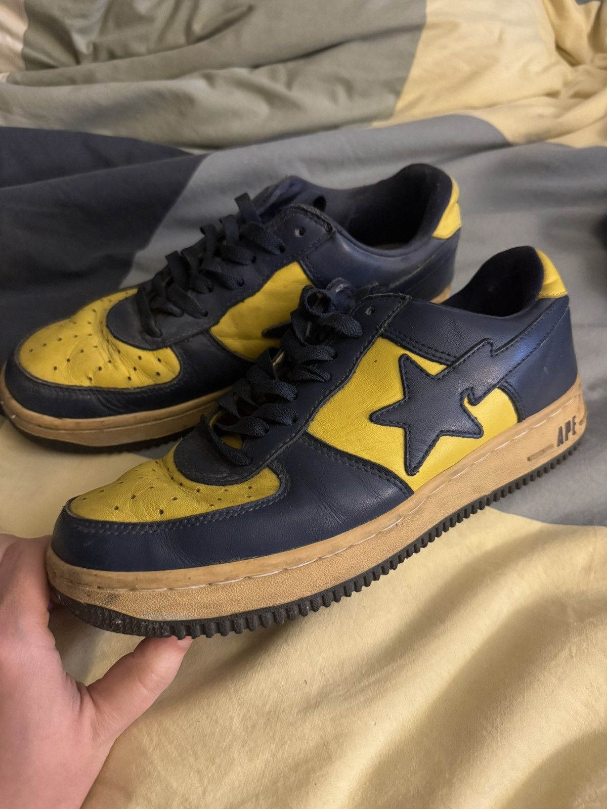 Bape A Bathing Ape Bape Bapesta FS-001 Michigan (Navy/Yellow) Size US 9.5 / EU 42-43 - 1 Thumbnail