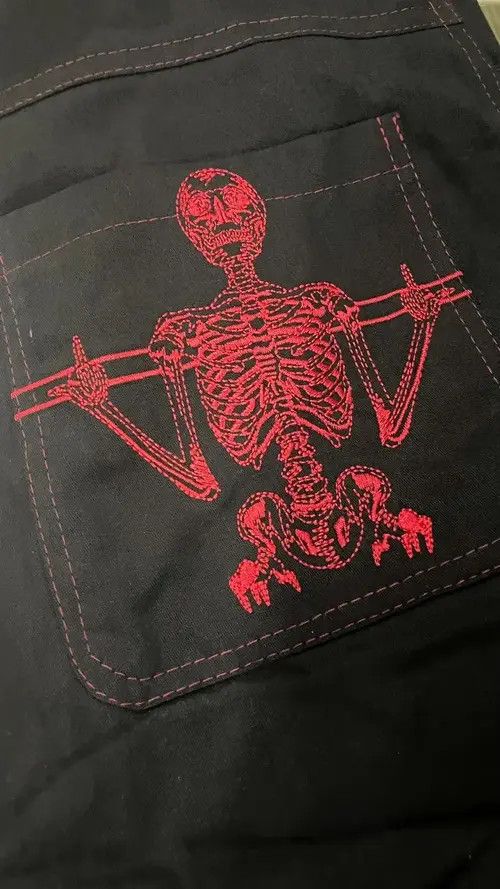 Japanese Brand Retro Y2K jeans skeleton straight Trousers Wide Leg Size US 34 / EU 50 - 7 Thumbnail