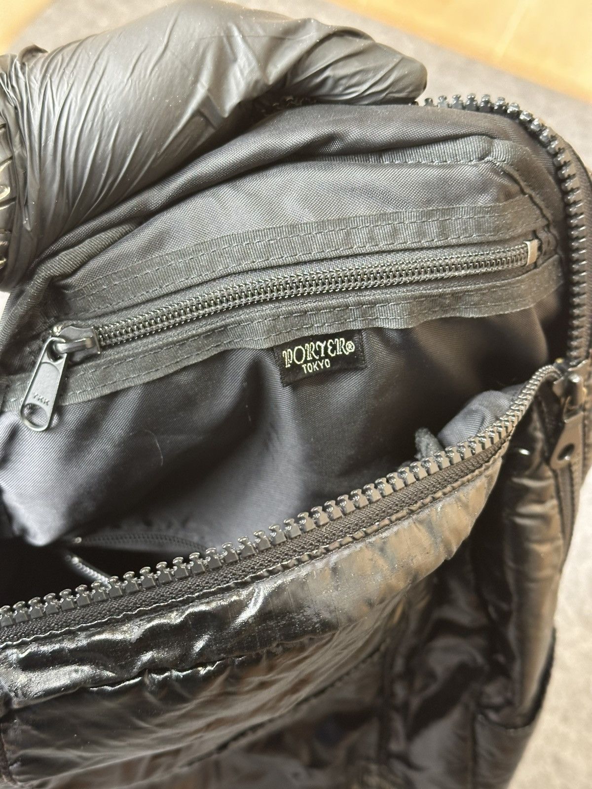 Porter Porter Yoshida Cire rucksack made from a glossy nylon Size ONE SIZE - 16 Thumbnail
