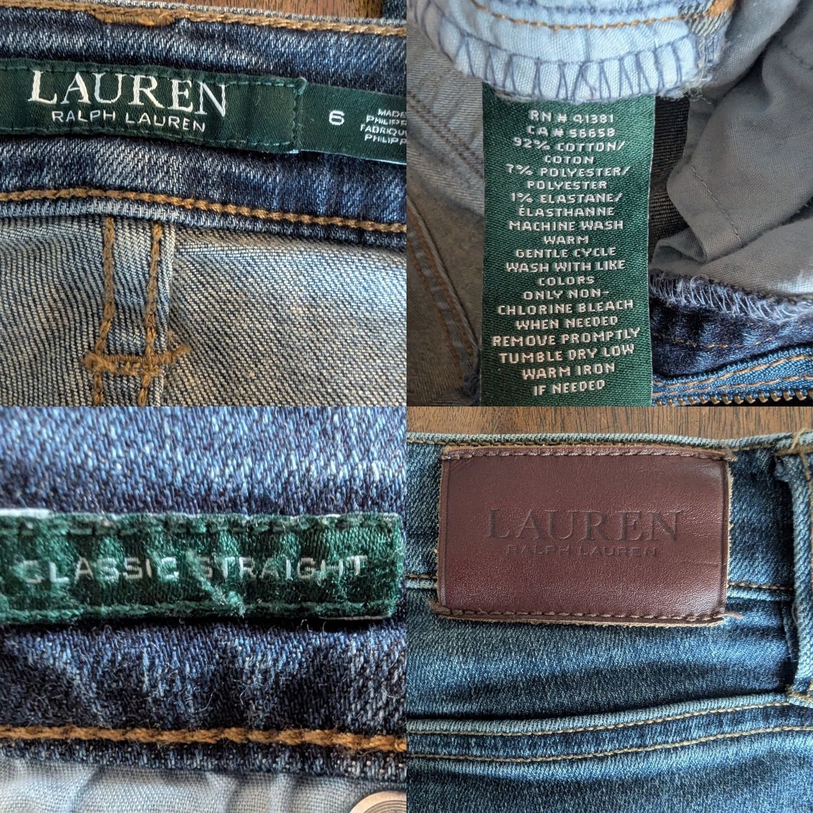 Ralph Lauren Lauren Ralph Lauren Jeans Straight Leg Denim Womens 6 Tall Medium Wash Blue 5-Pocket Pockets Zip Button Leather Patch Vintage No N/A Size 28" / US 6 / IT 42 - 8 Thumbnail