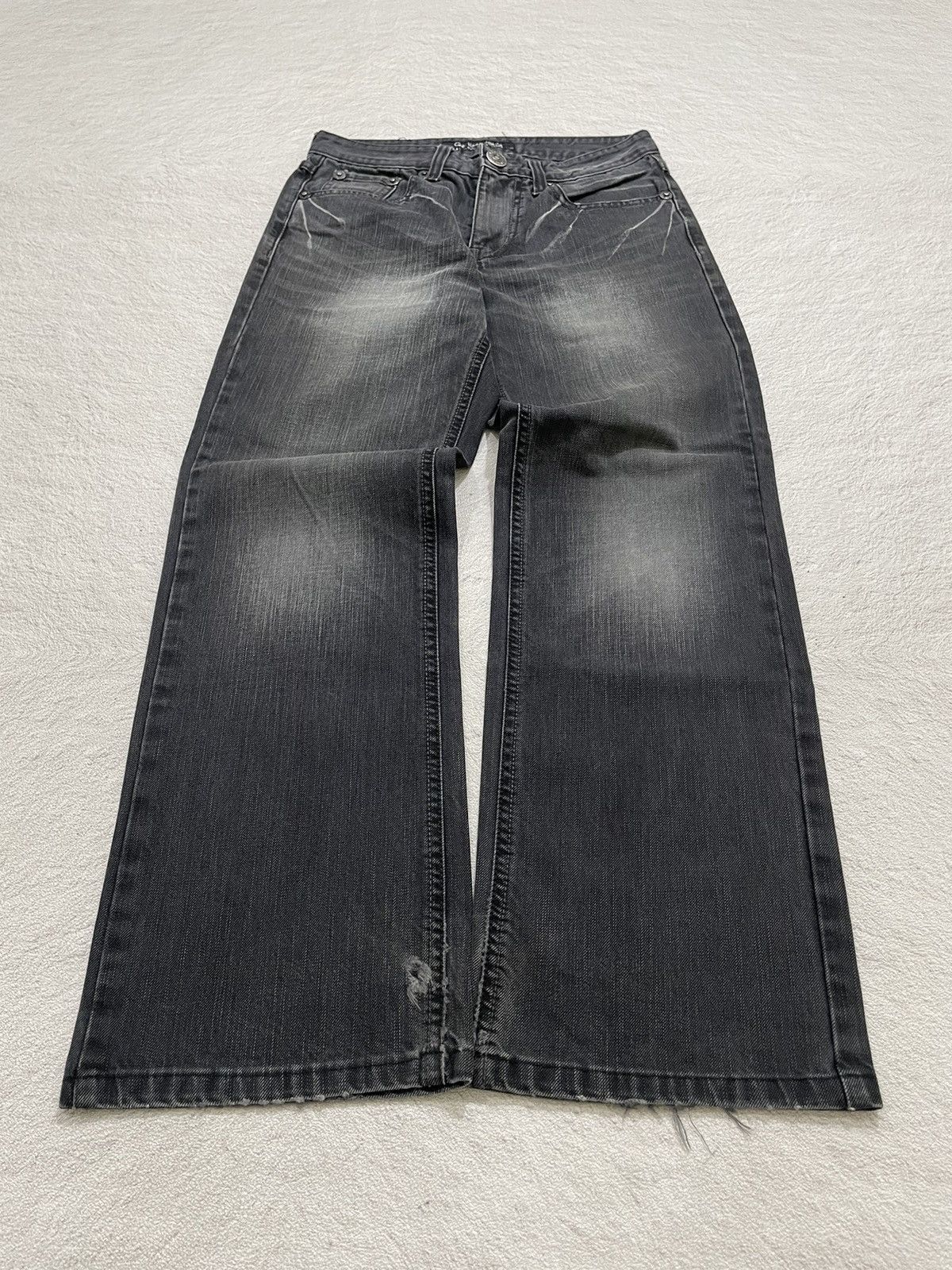 Japanese Brand 2000s Get Used Washed Black Denim Size US 27 - 1 Thumbnail