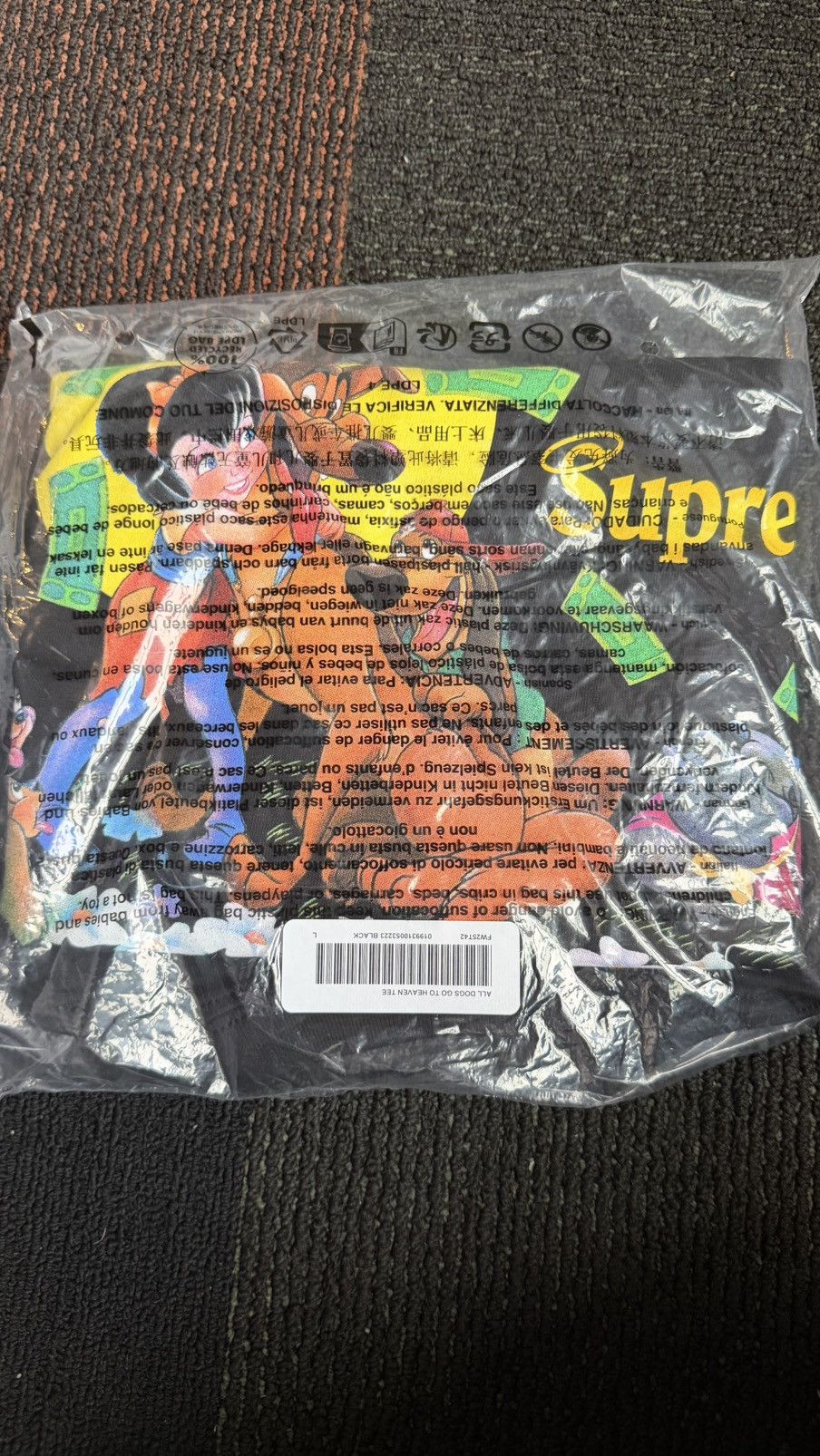 Supreme Supreme All dogs go to heaven tee (S) (Black) Size US S / EU 44-46 / 1 - 3 Thumbnail