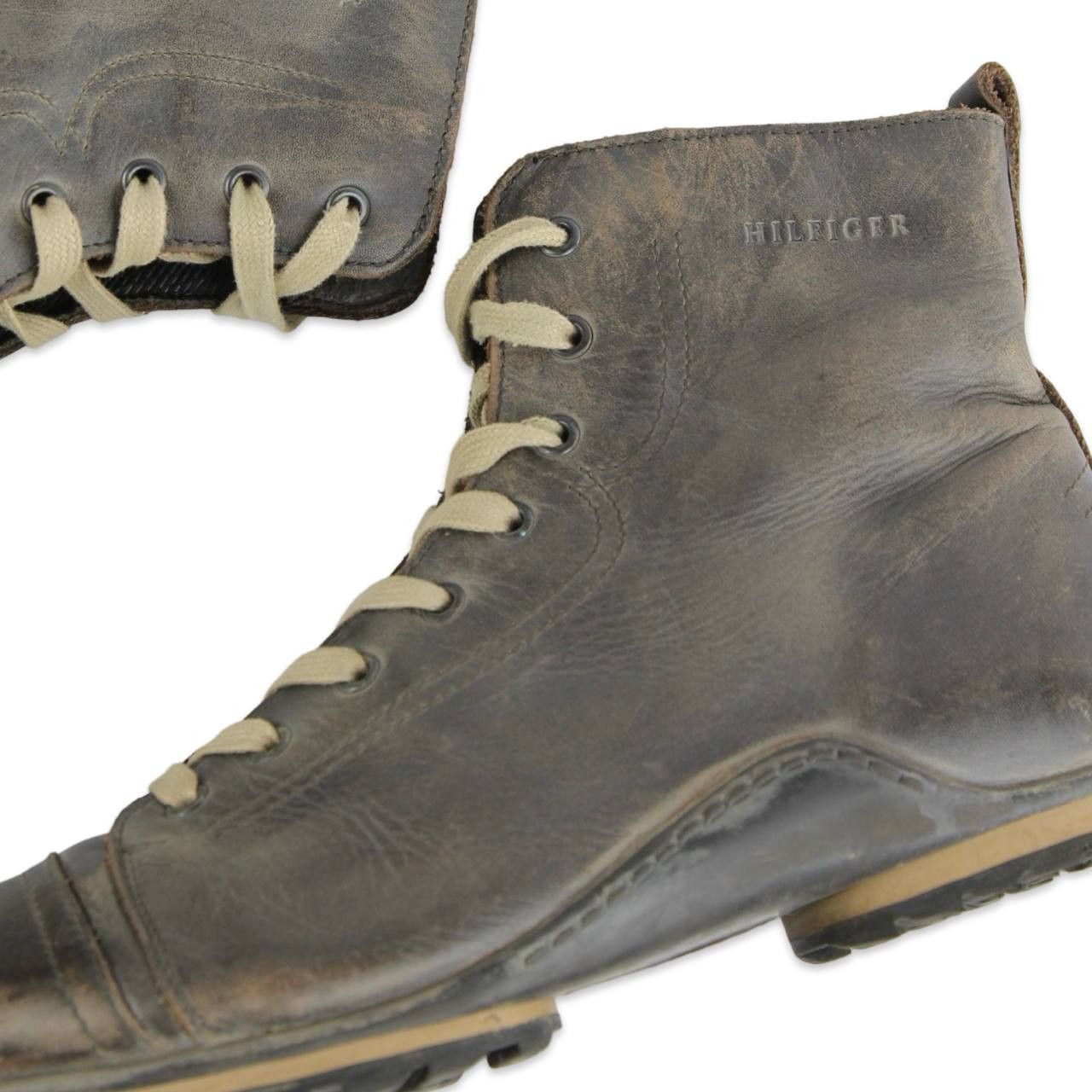 Tommy Hilfiger TOMMY HILFIGER Leather ankle boots with a distressed effect Size US 10 / EU 43 - 7 Thumbnail