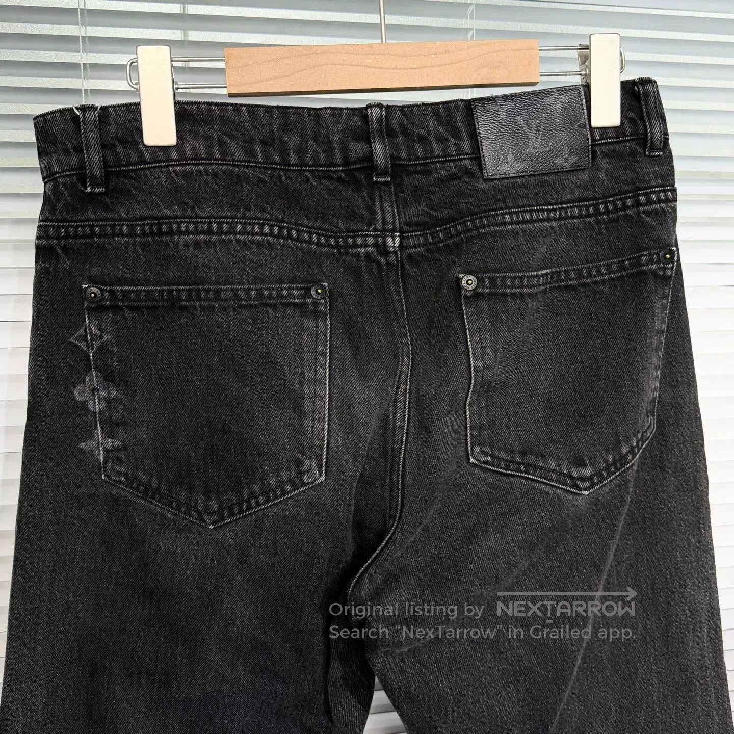 LVXWA lv black denim straight pants with logo. Size US 31 - 4 Thumbnail