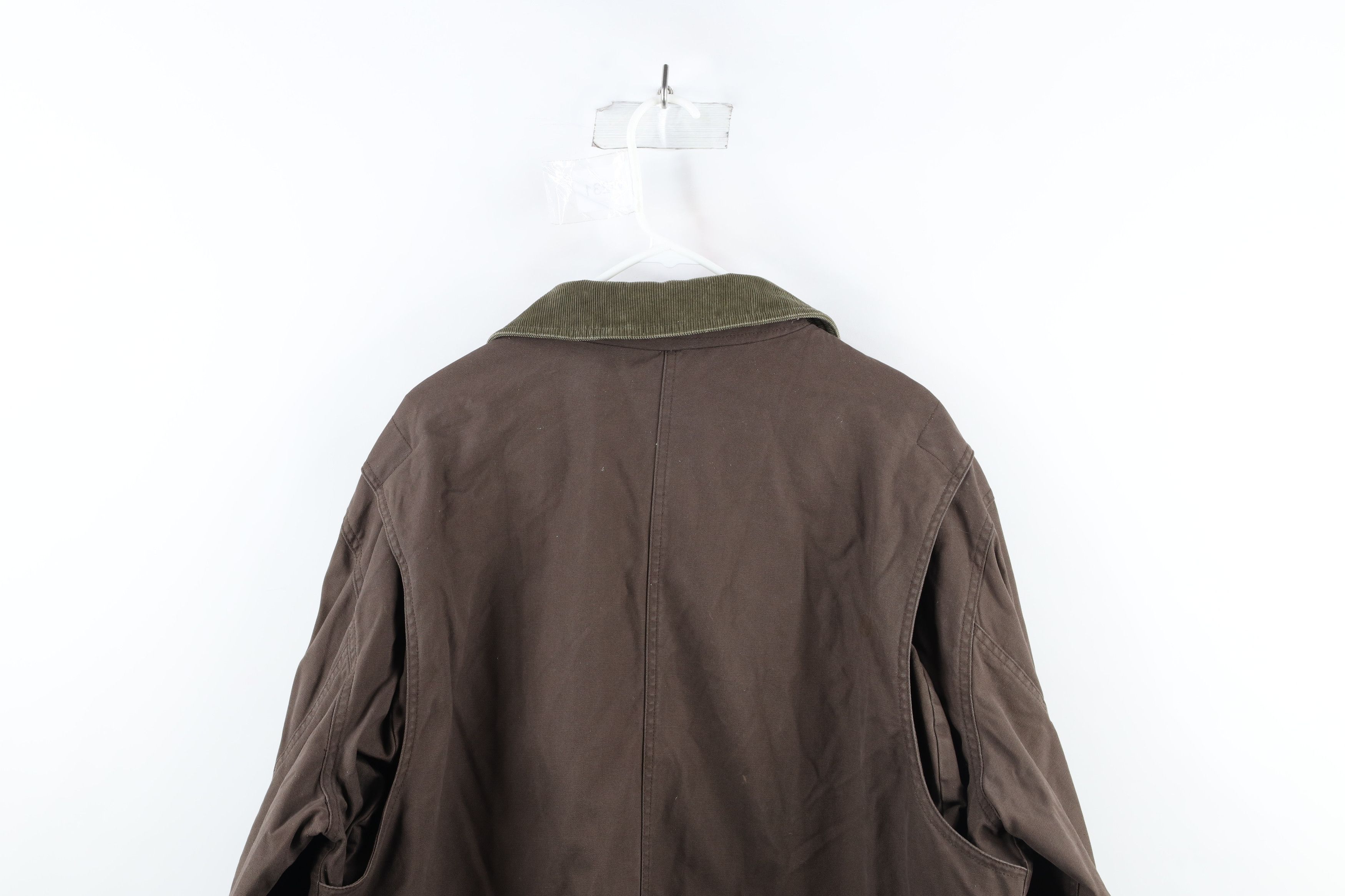 Lands' End × Vintage Vintage 90s Lands End Flannel Lined Chore Barn Jacket Brown Size US XL / EU 56 / 4 - 14 Thumbnail