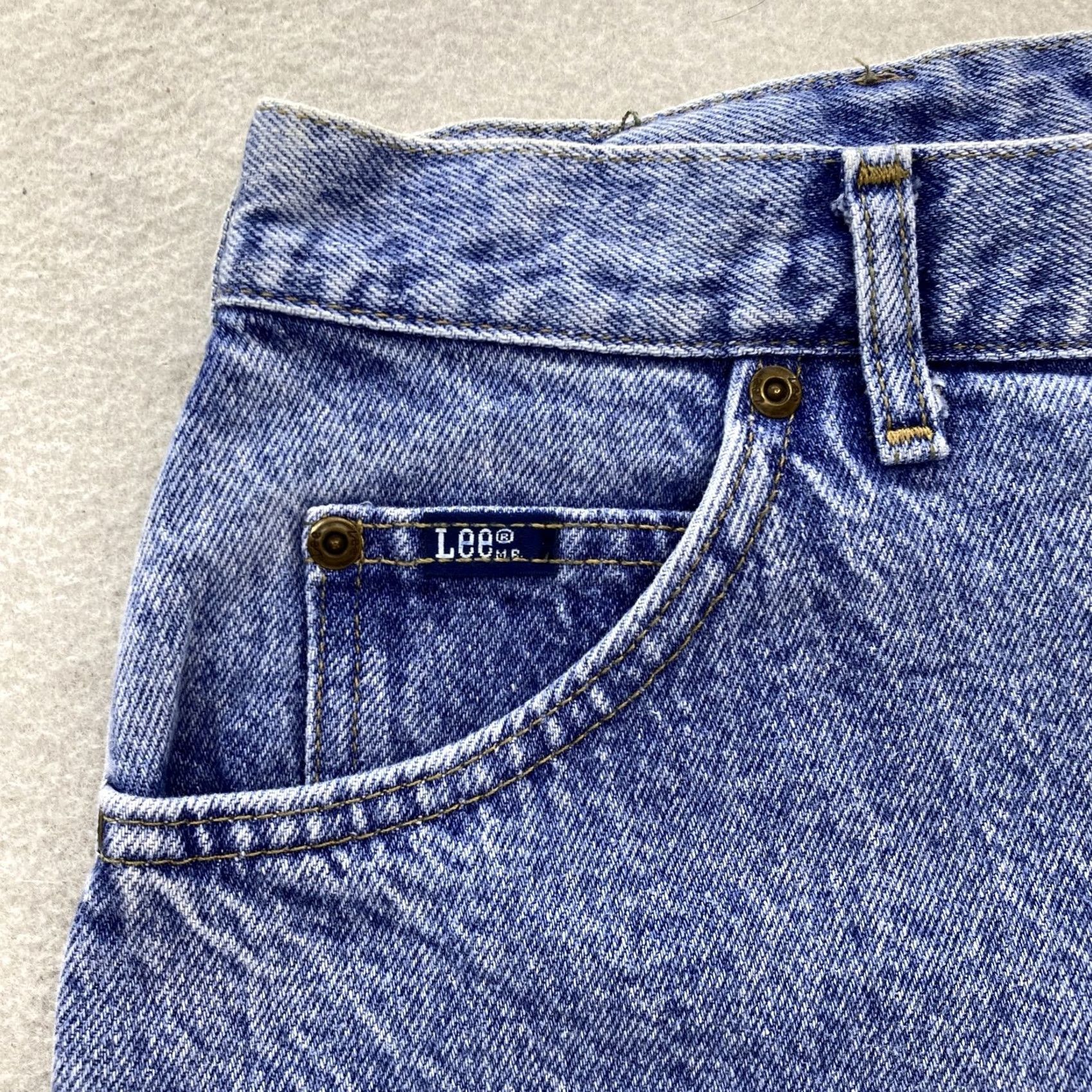 Lee VINTAGE Lee Jeans Womens 14P Petite Blue Relaxed Riders Tapered Ankle Denim USA 90s Size 36" / US 14 / IT 50 - 4 Thumbnail