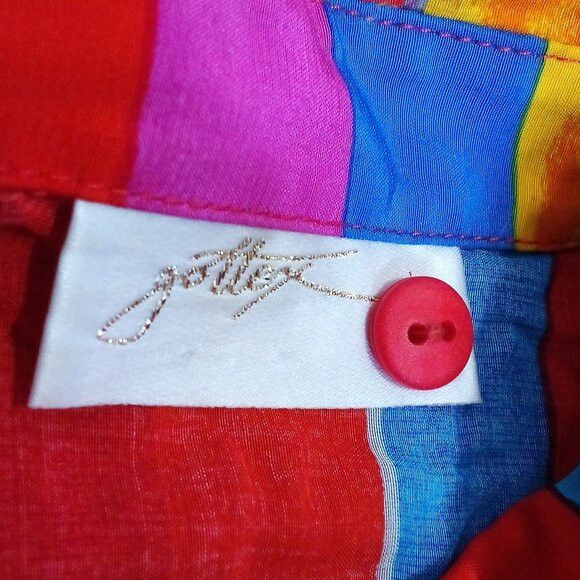 Other Vintage Gottex Rainbow Painted Stripe Polyester Disco Shirt Size US L / EU 52-54 / 3 - 3 Thumbnail