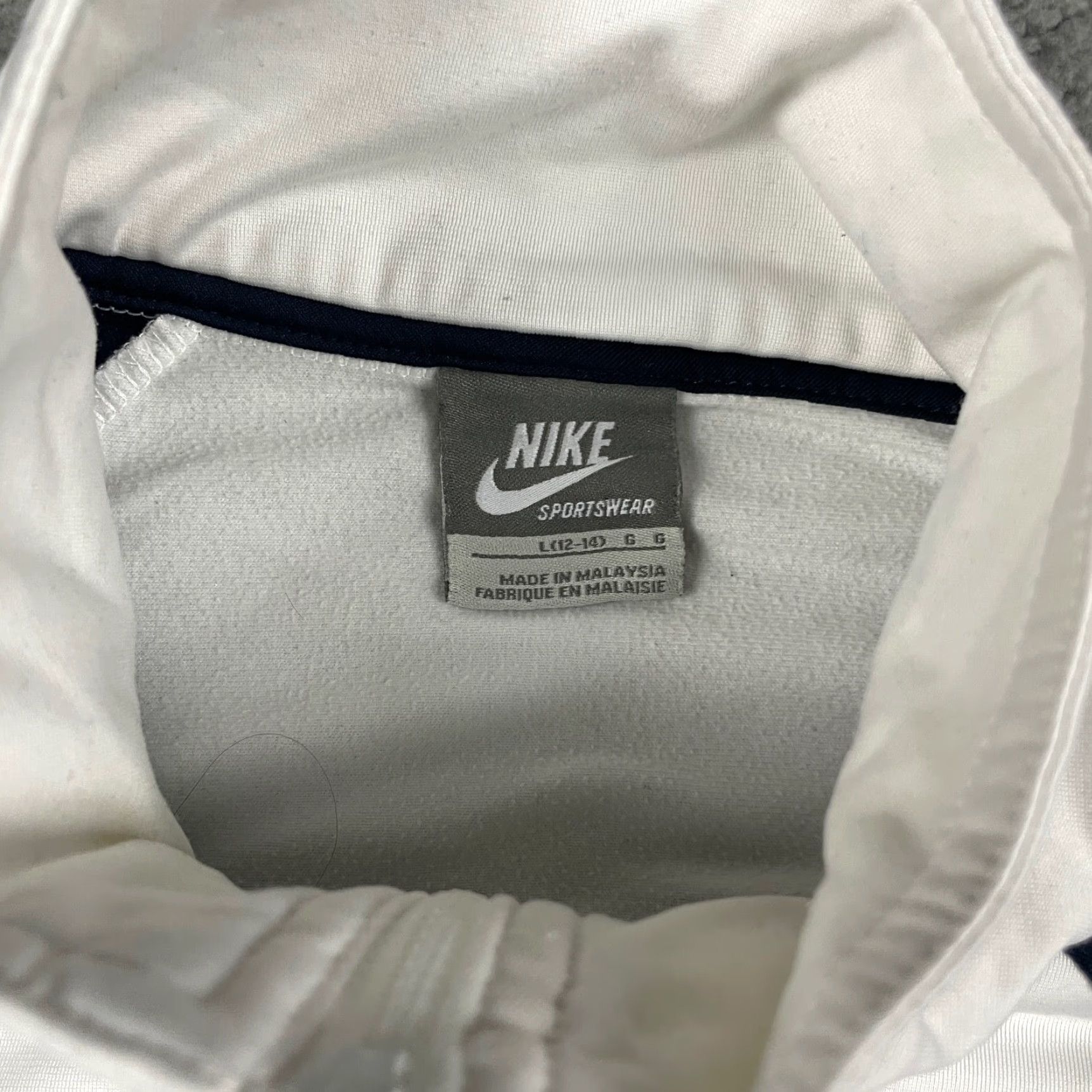 Nike VINTAGE Nike Jacket Women's L White Blue Activewear Track Jacket Zip Men? Size L / US 10 / IT 46 - 5 Thumbnail
