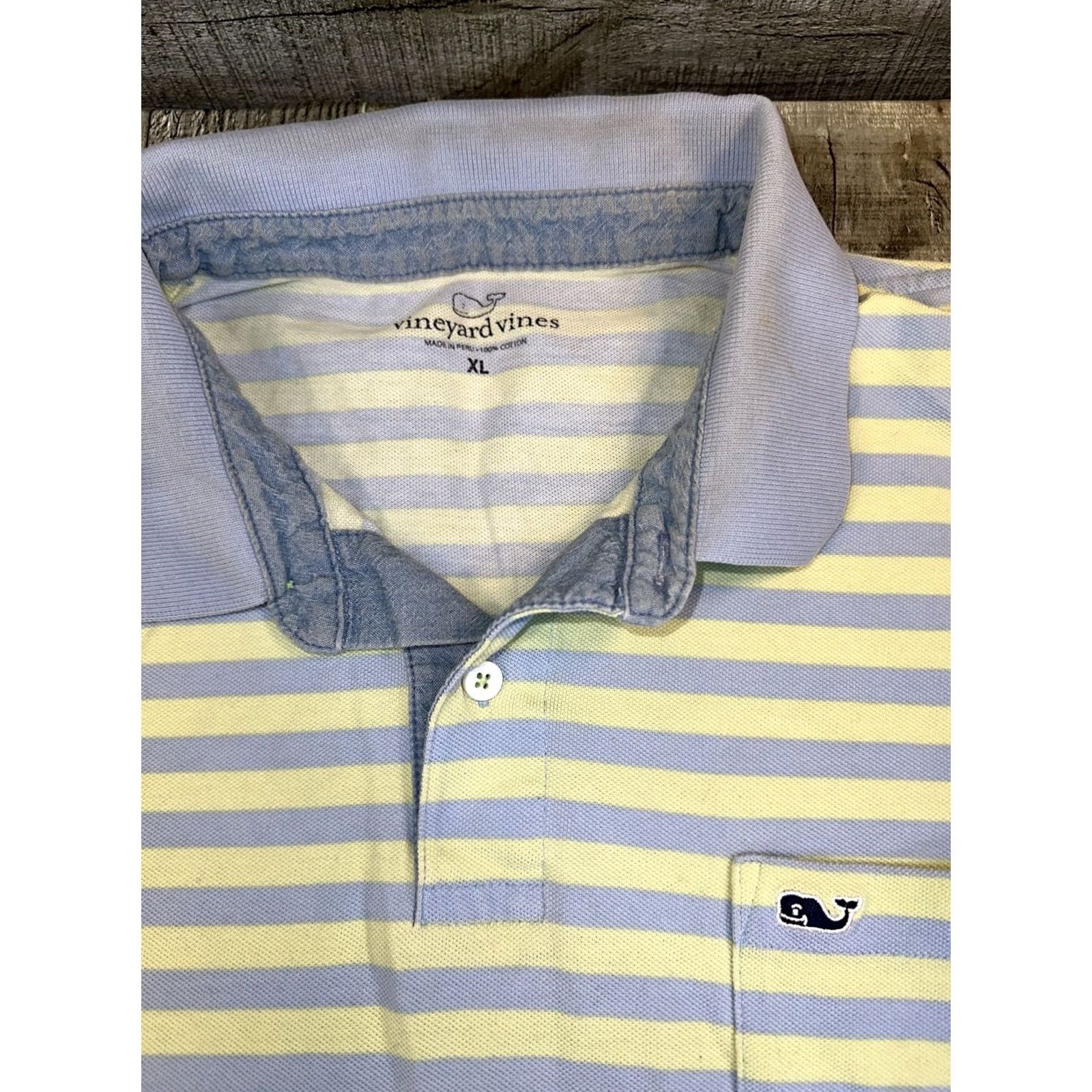 Vineyard Vines Vineyard Vines Polo Shirt Striped Blue Yellow Men XL Polo Mens Size US XL / EU 56 / 4 - 5 Thumbnail