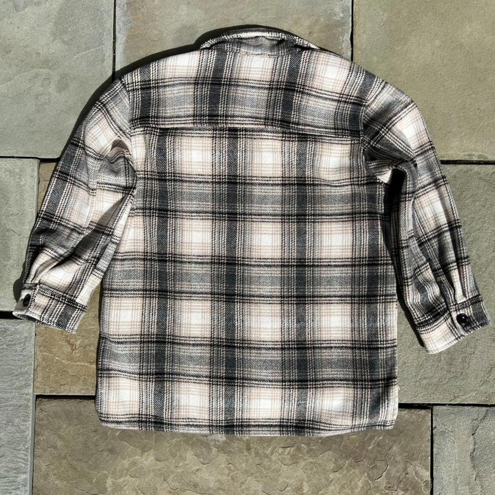 H&M Houndstooth Plaid Button Down Thick Knit Shirt Jacket Size S / US 4 / IT 40 - 4 Thumbnail